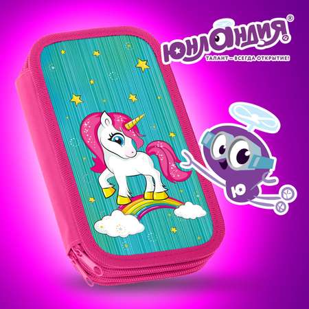 Пенал книжка Юнландия Neon unicorn