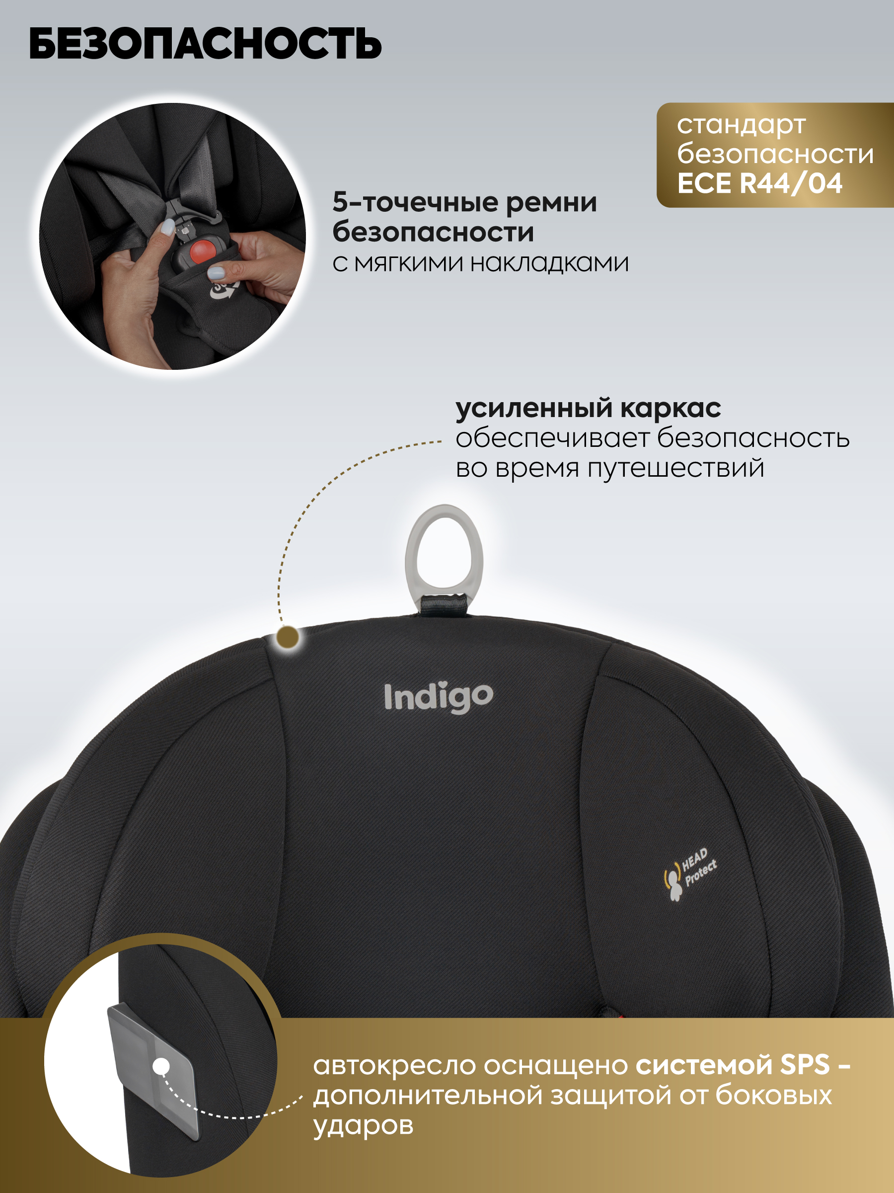 Автокресло Indigo Tourneo S Isofix 0+/1/2/3 (0-36 кг) черный - фото 8