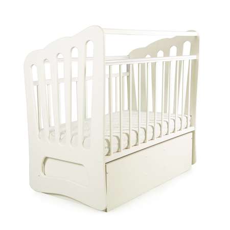 Детская кроватка Dakababy прямоугольная, поперечный маятник (белый)