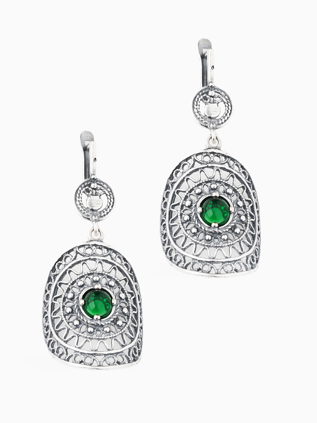 Серьги Shine and Beauty 80673-316-с-изумруд - фото 1