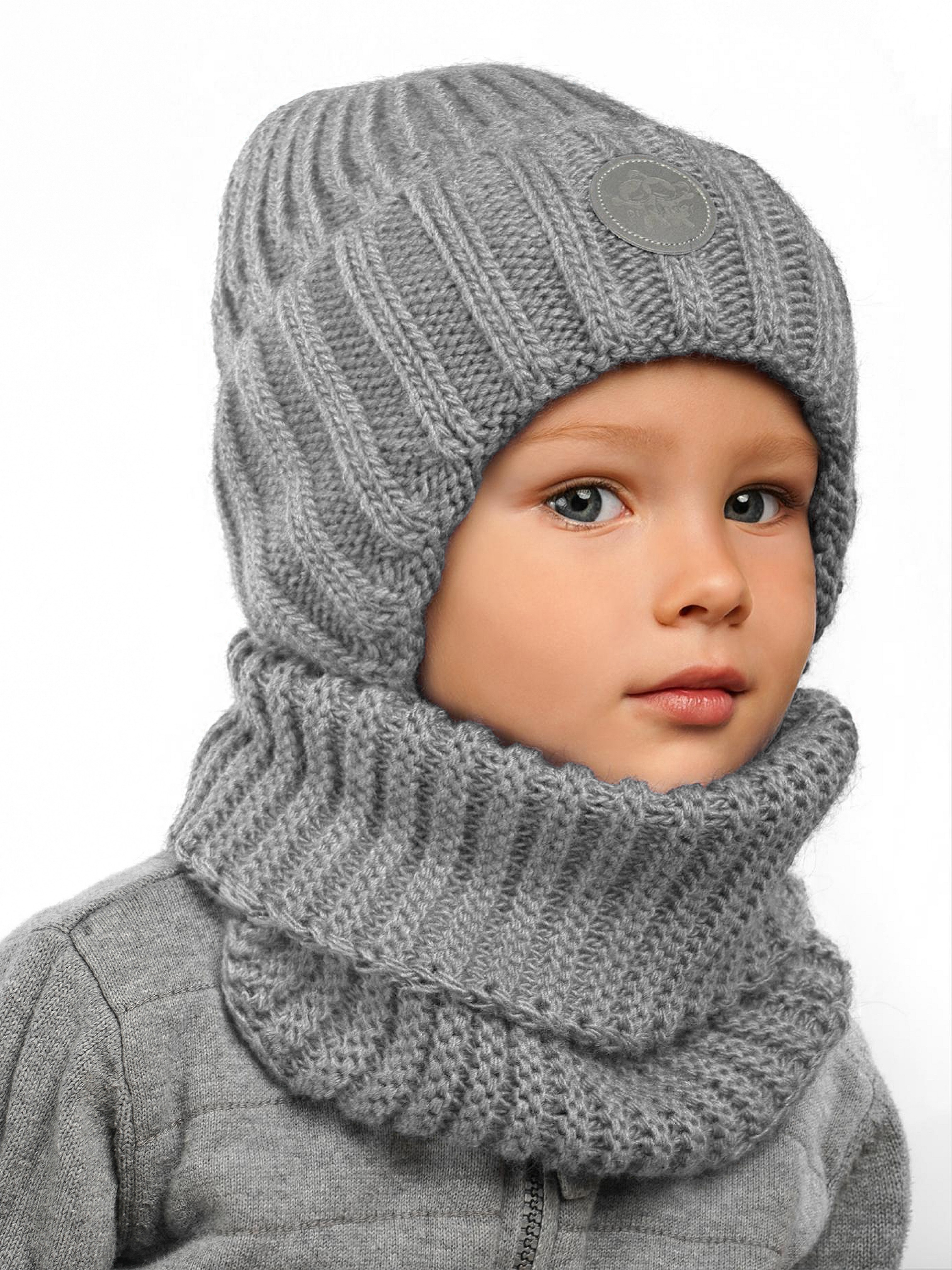 Шапка и снуд ПриКиндер U-W_234170 Цвет: Серый - фото 14