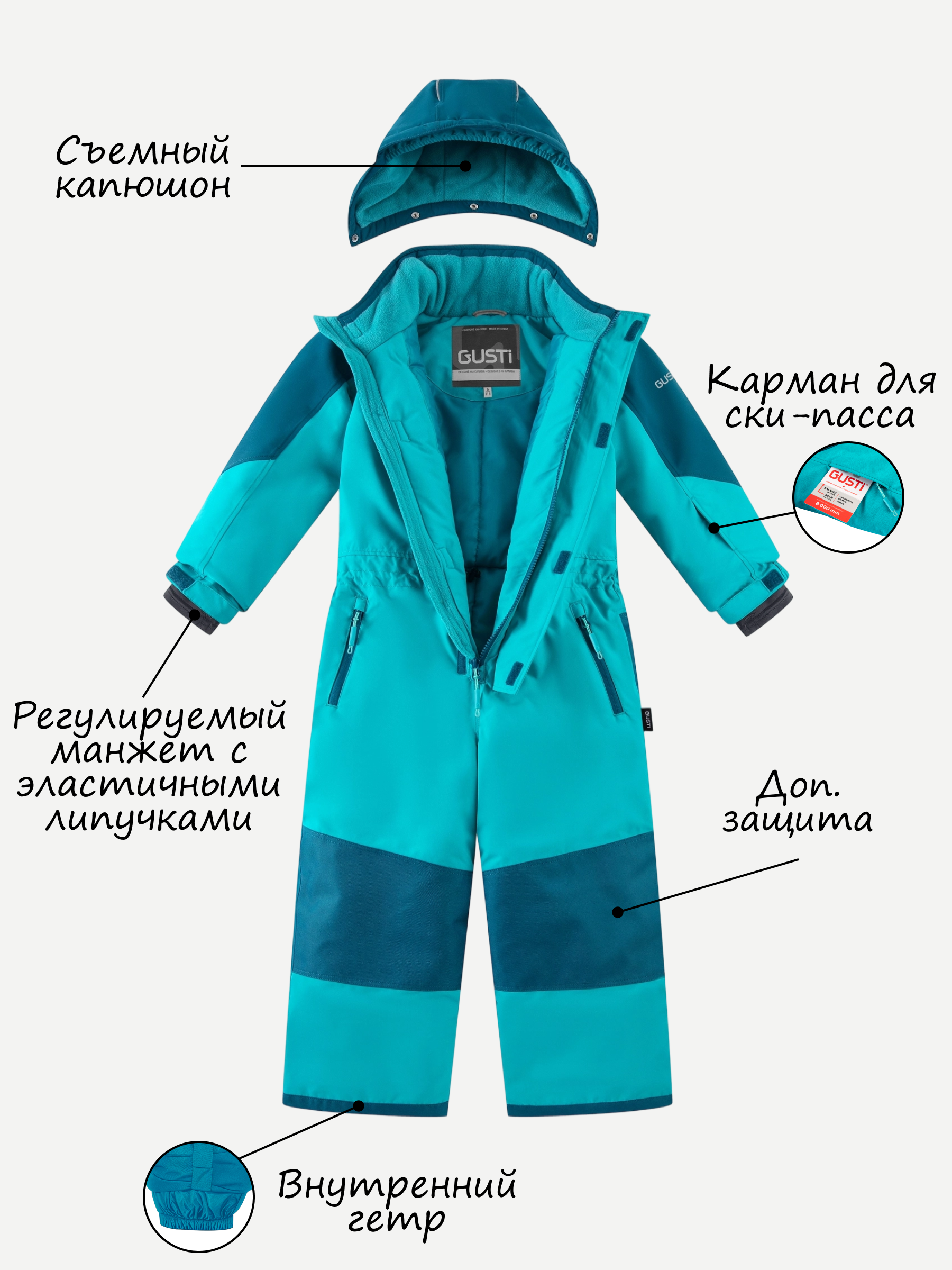 Комбинезон GUSTI GW5UZ985-AQUA - фото 4