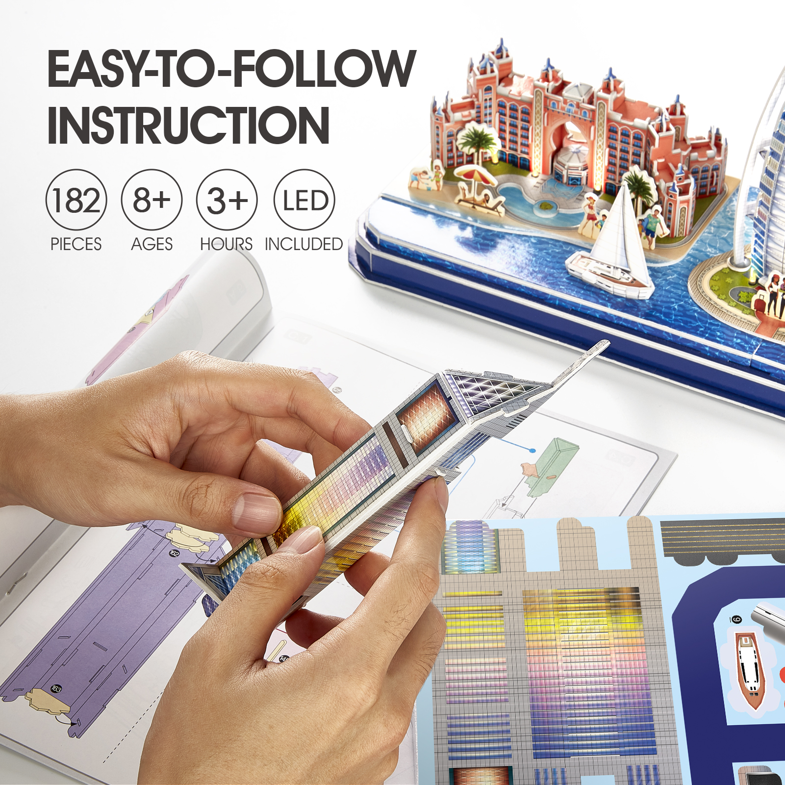 Пазл CubicFun LED-подсветка Дубай 182 дет 3D - фото 6