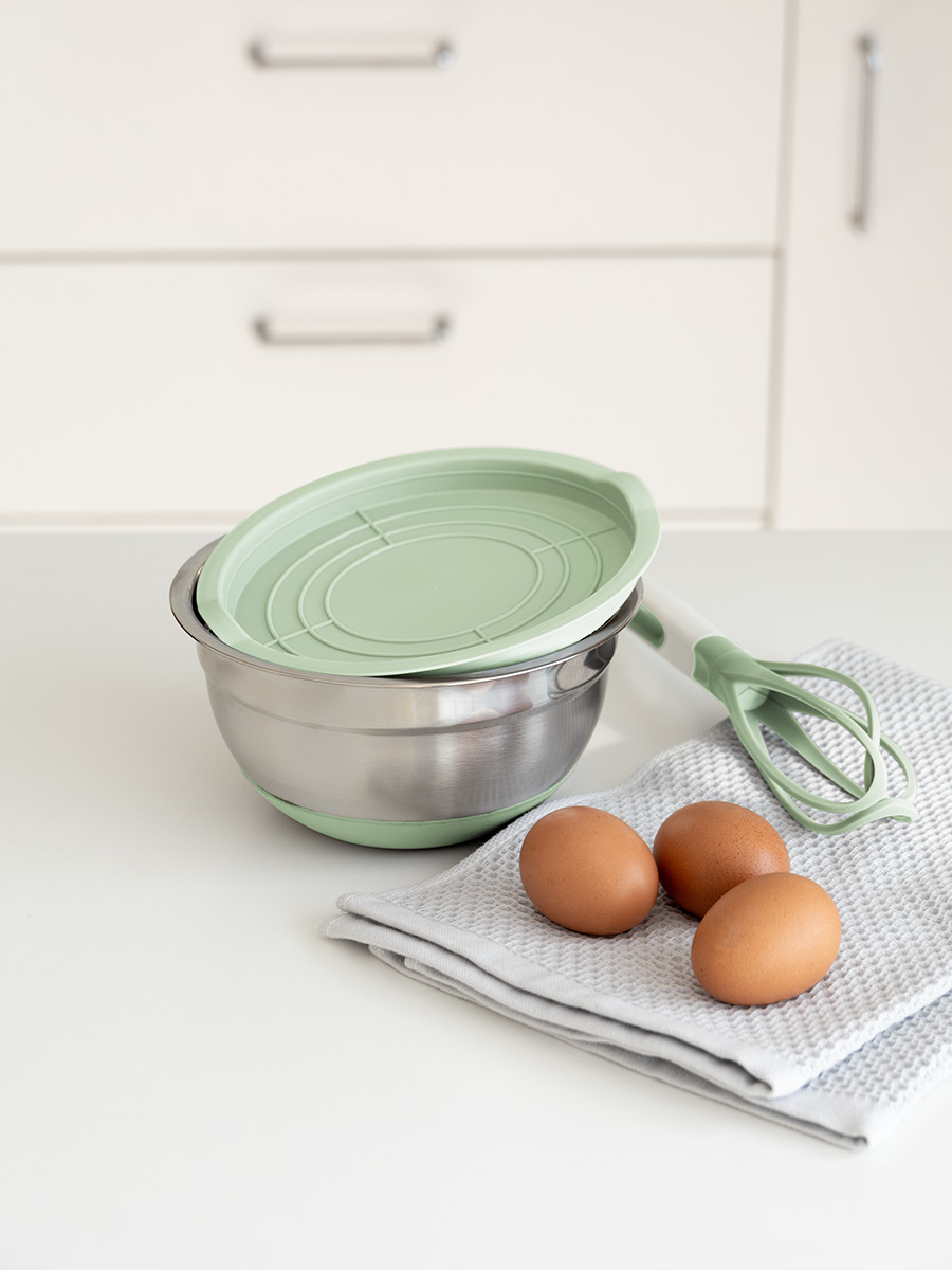 Миска для смешивания продуктов DeNASTIA с крышкой D18 мятный A000231 - фото 1