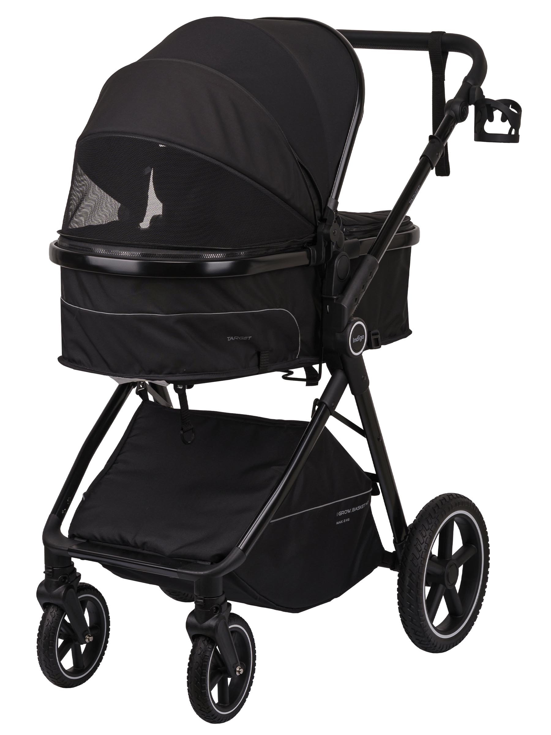 Коляска трансформер Indigo TARGET 3в1 черный - фото 19