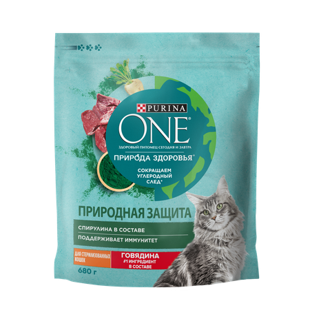 Корм для кошек Purina One 680г Природа Здоровья стерилизованных говядина