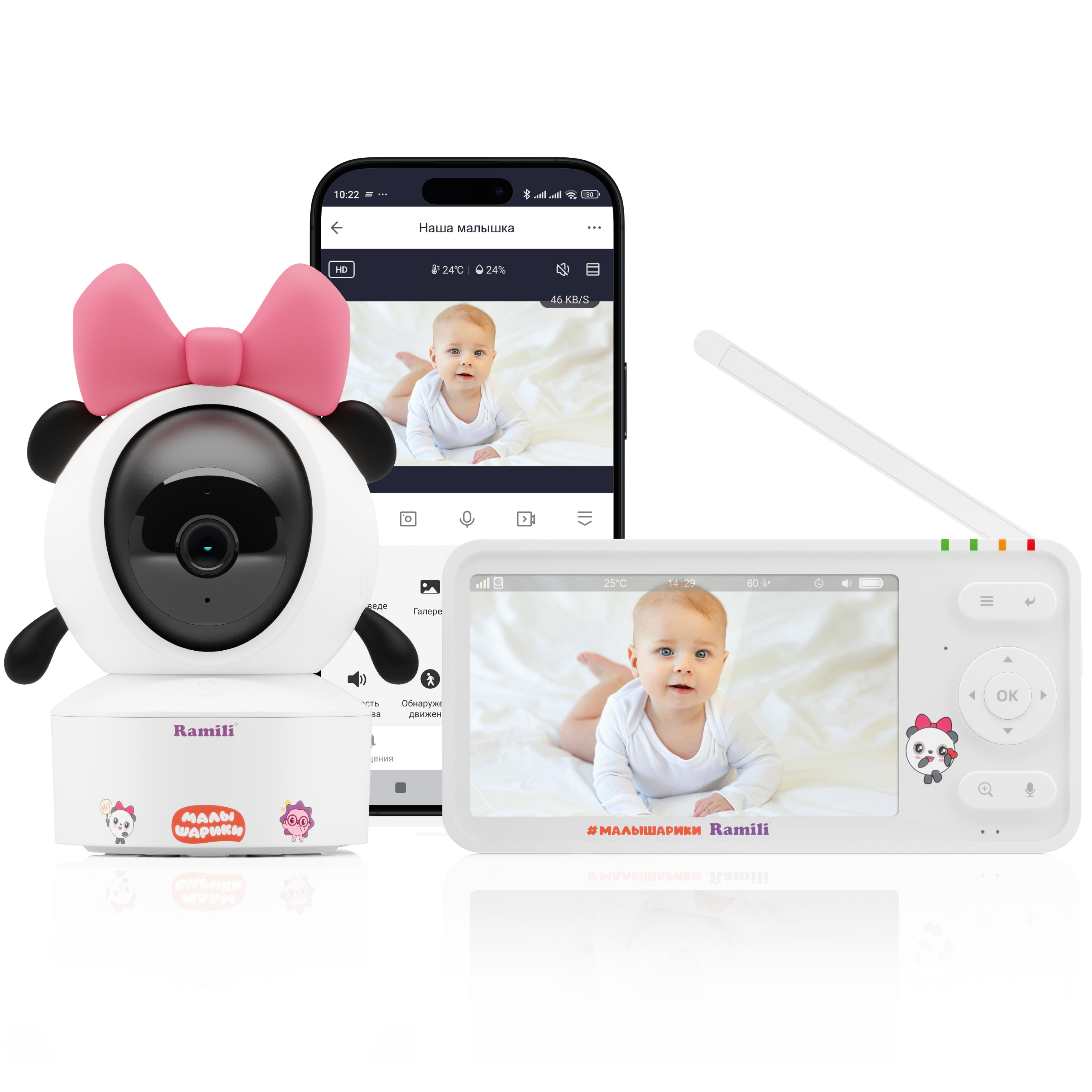Видеоняня Ramili RV700PANDA Пандочка Малышарики - фото 8