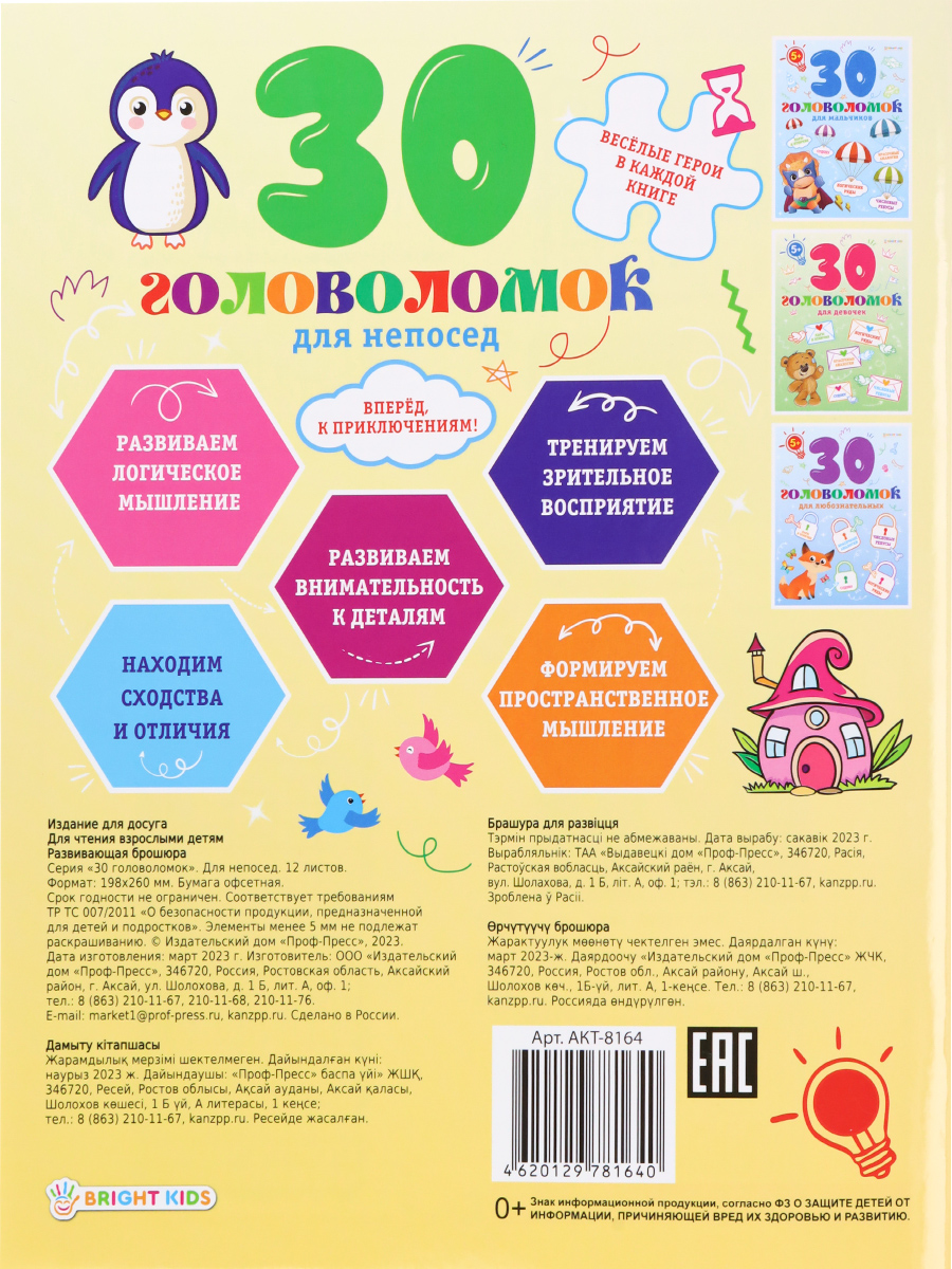 Развивающее пособие Bright Kids Головоломки Для непосед А4 12 листов 198х260 мм - фото 4