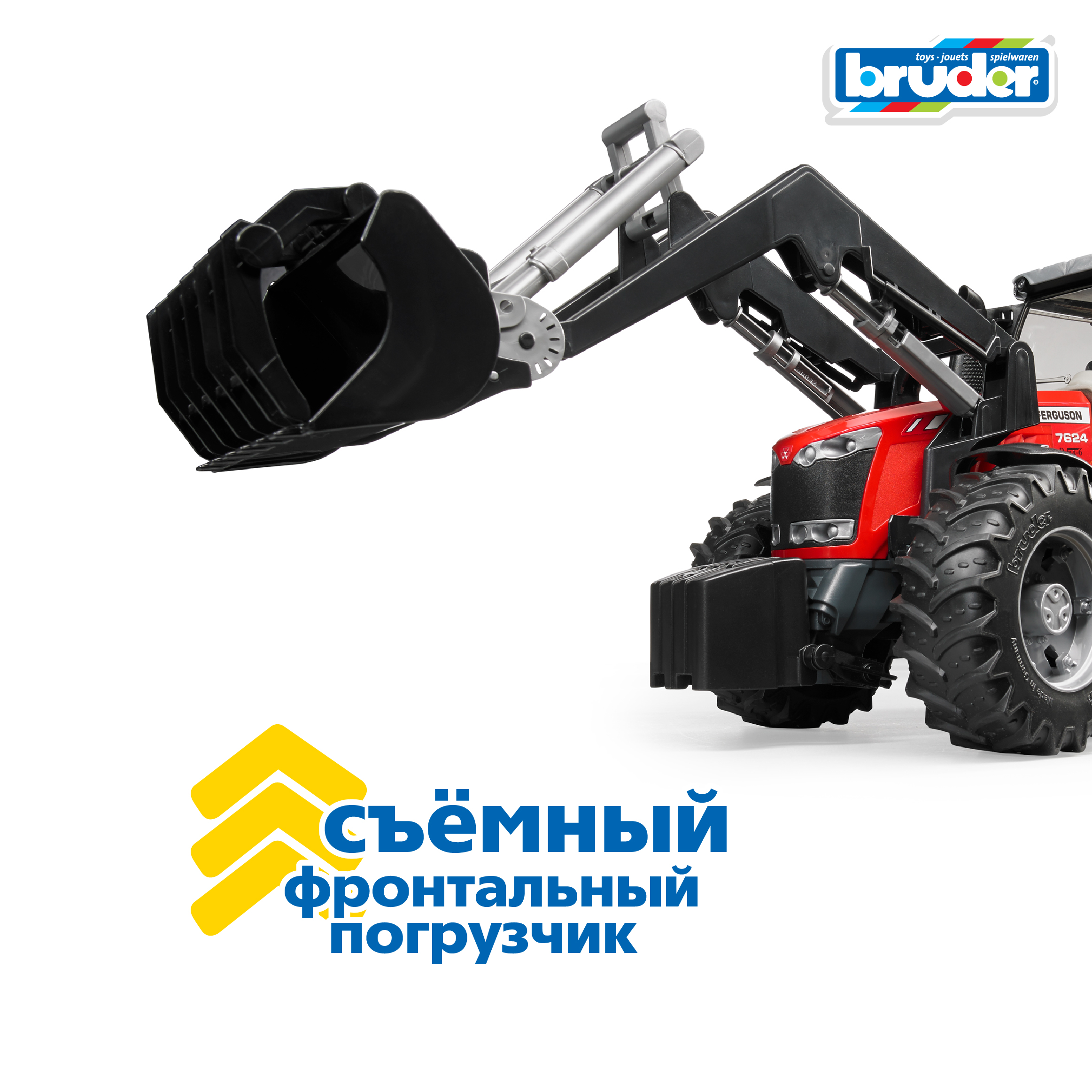 Трактор Bruder Massey Ferguson 7600 с погрузчиком 1:16 03-047 - фото 3
