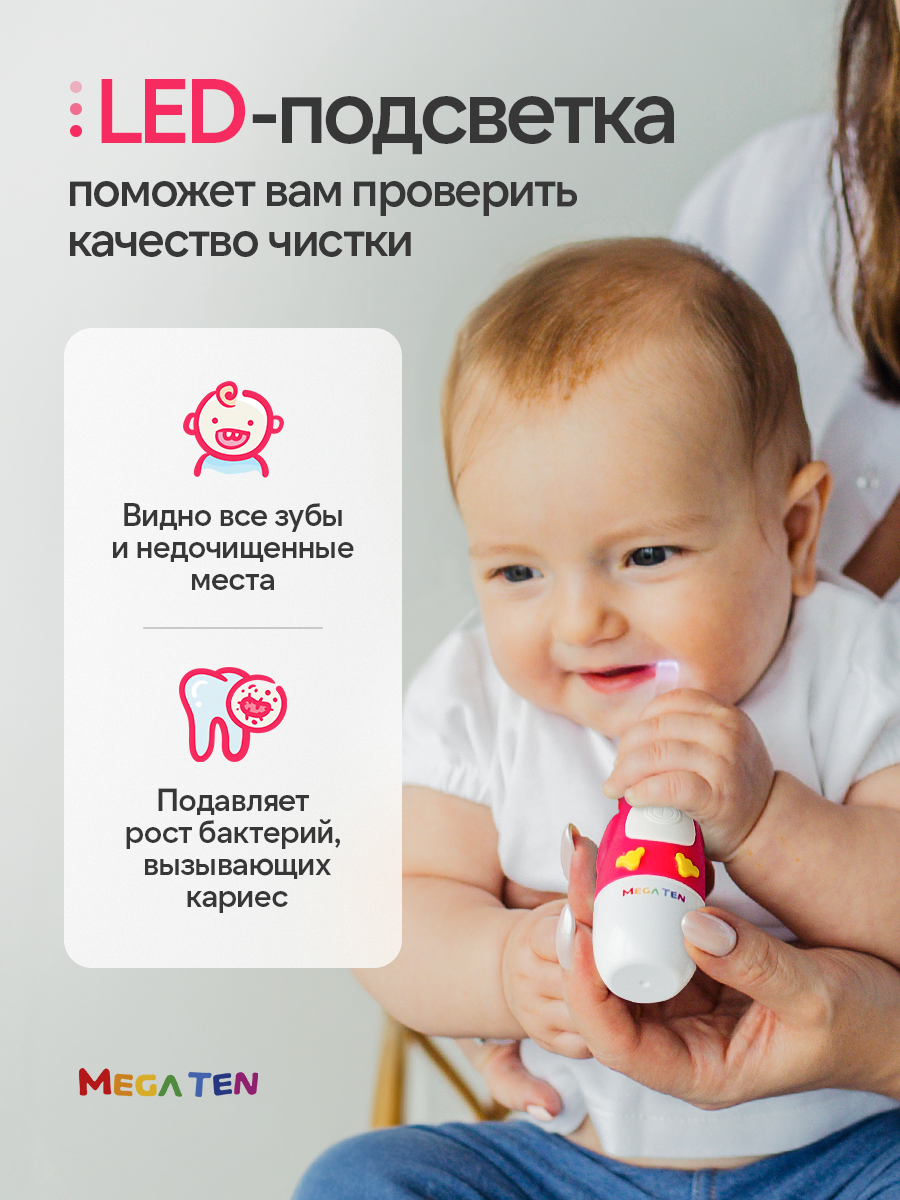 Зубная щетка электрическая Mega Ten kids sonic - фото 14