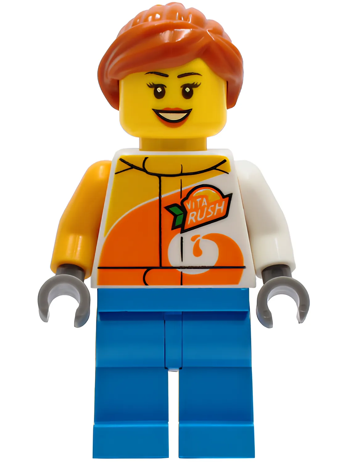 Изображение товара LEGO Минифигурка Женщина в куртке с логотипом ViTA RUSH, 4 детали Изображение товара LEGO Минифигурка Женщина в куртке с логотипом ViTA RUSH, 4 детали