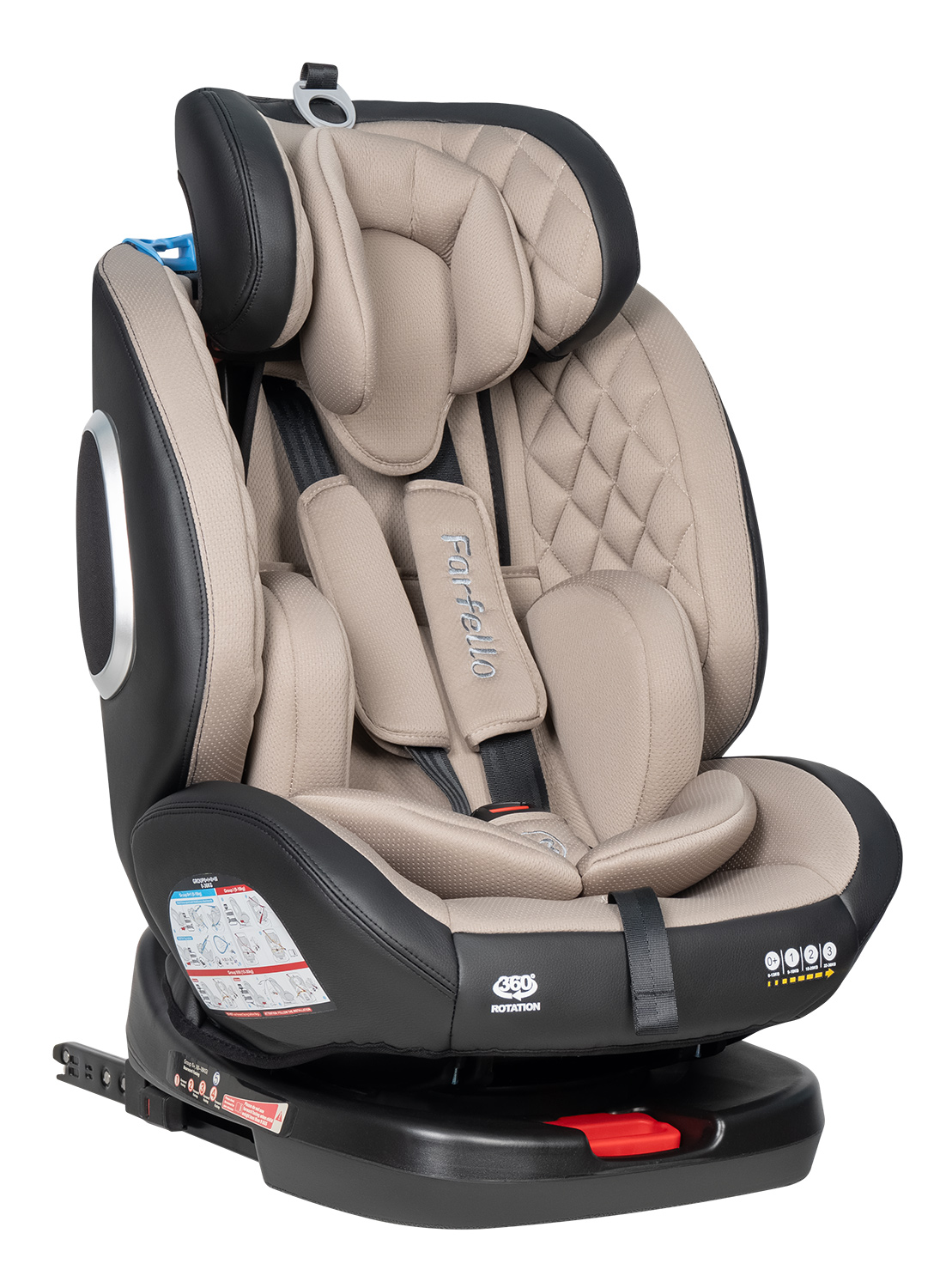 Автокресло Farfello YB102A Isofix 0+/1/2/3 (0-36 кг) бежевый - фото 11
