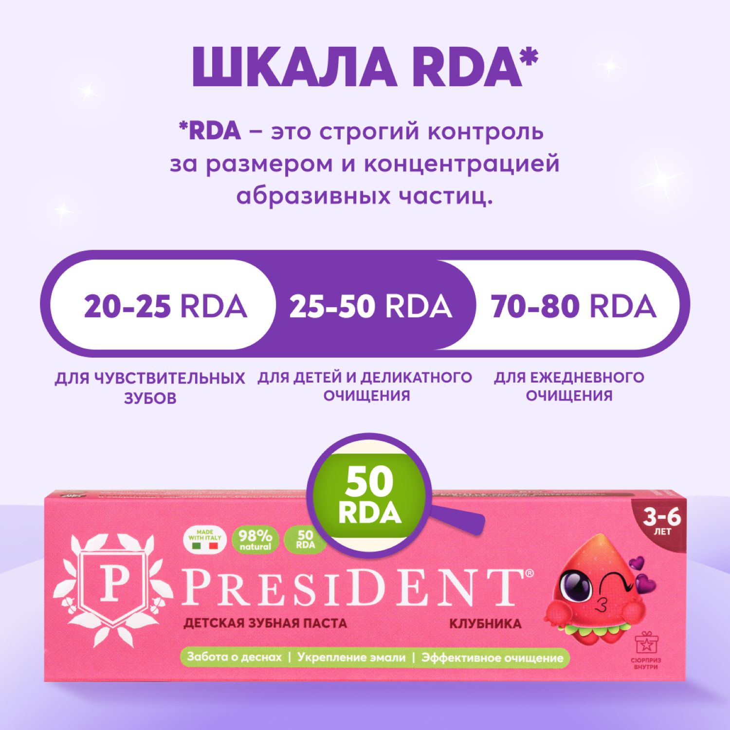 Зубная паста President без фтора клубника - фото 6