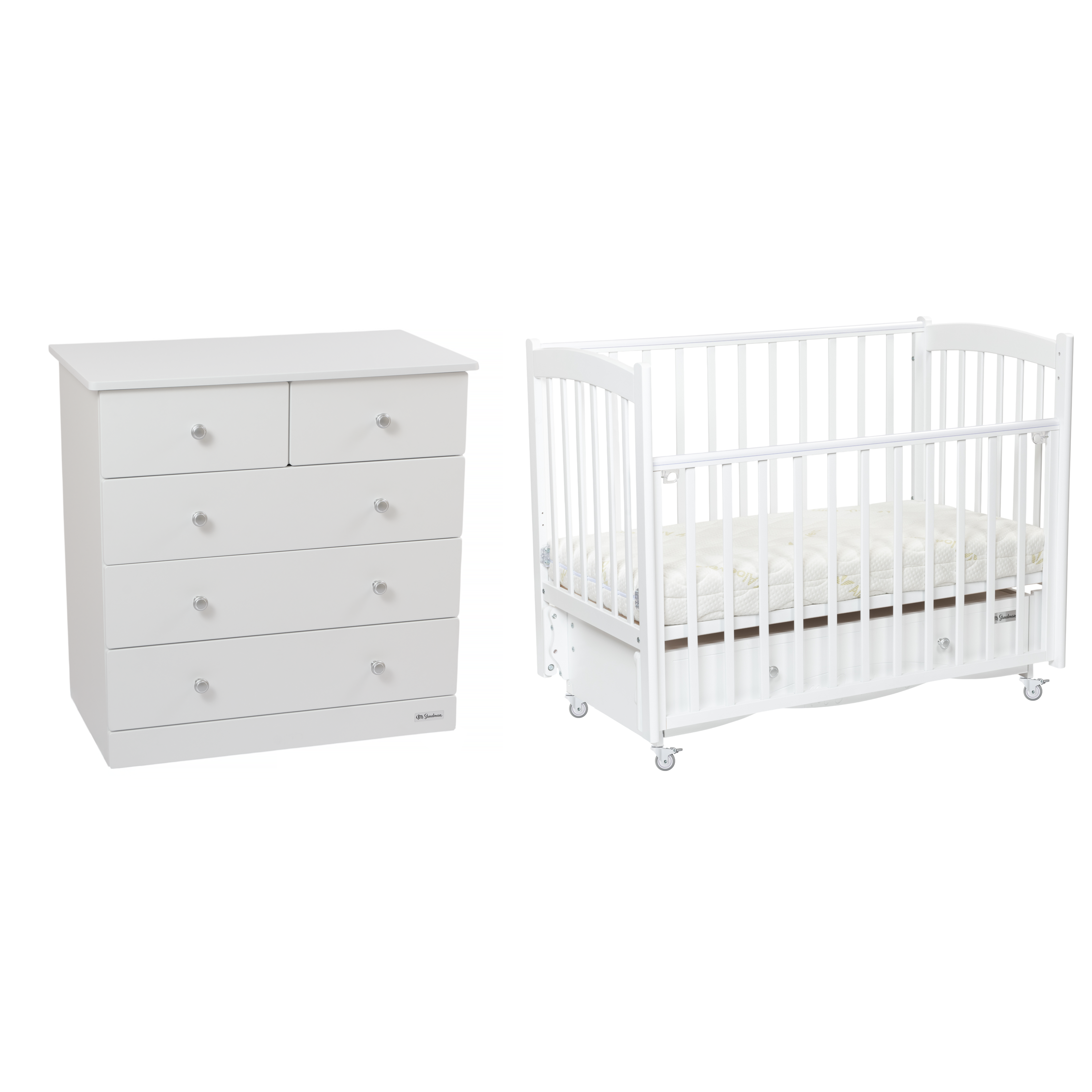 Детская кроватка Mr Sandman, универсальный маятник (белый) - фото 28