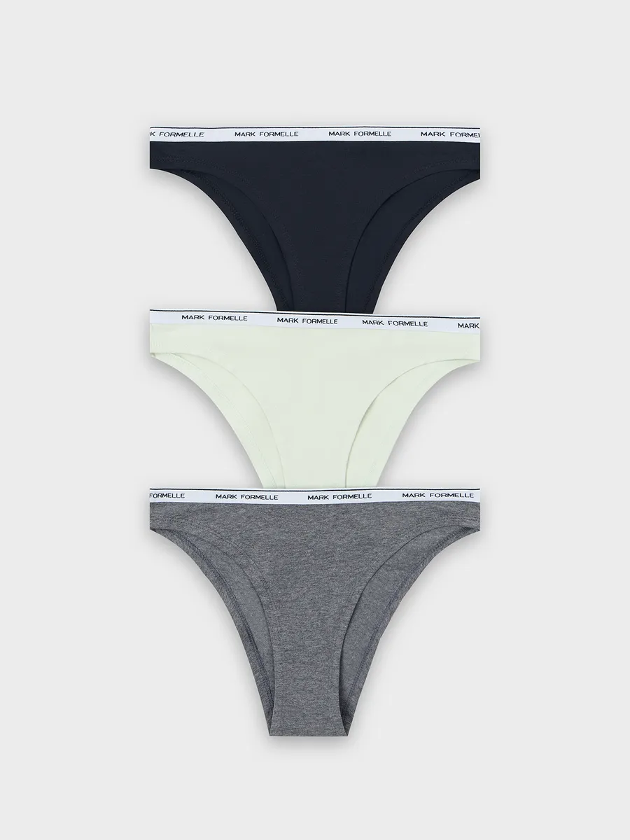 Трусы 3 шт Mark Formelle (Марк Формэль) 412574-1-3/т.серый меланж 4348-F +мятный +черный - фото 9