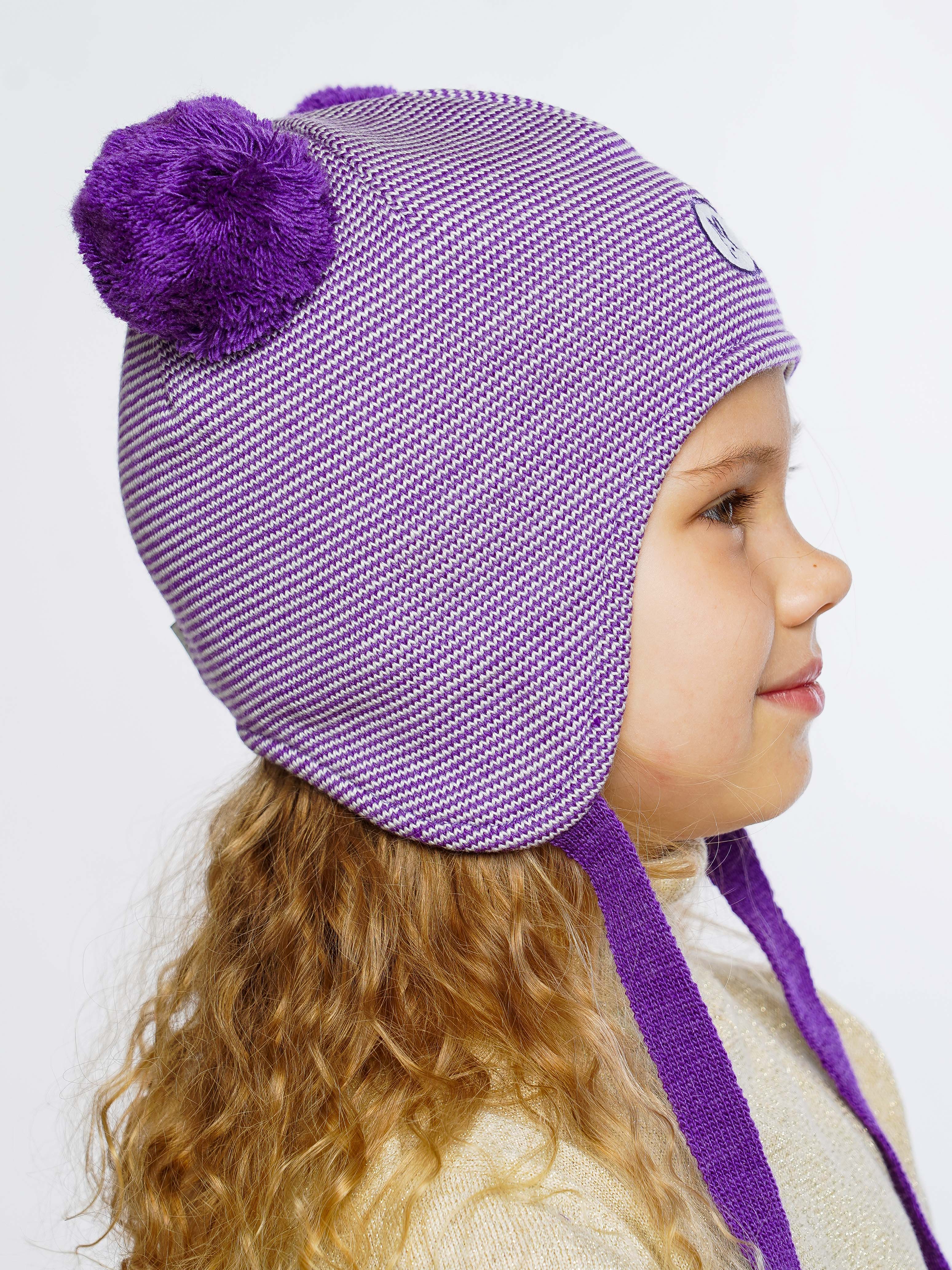 Шапка ПриКиндер M3-1957 Цвет: сиреневый/молоко - фото 10