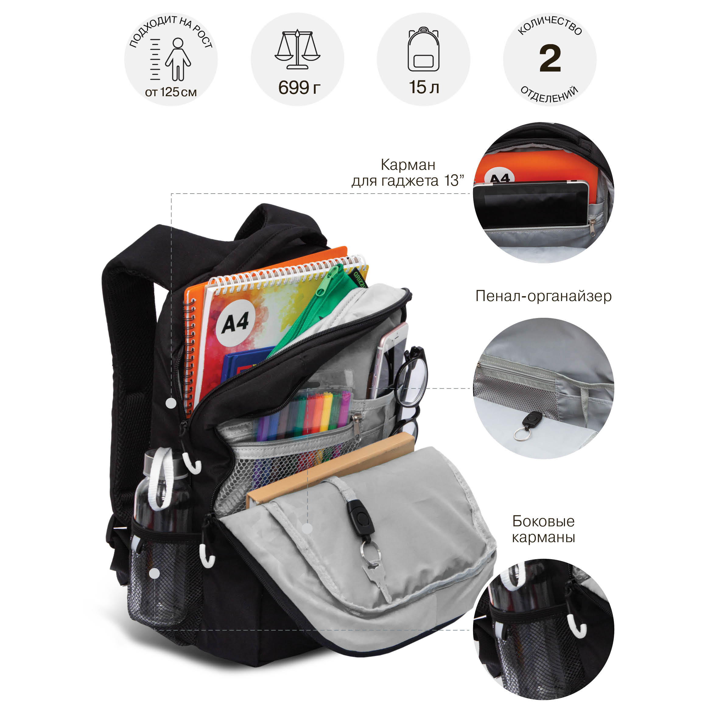 Рюкзак Grizzly для мальчика - фото 6