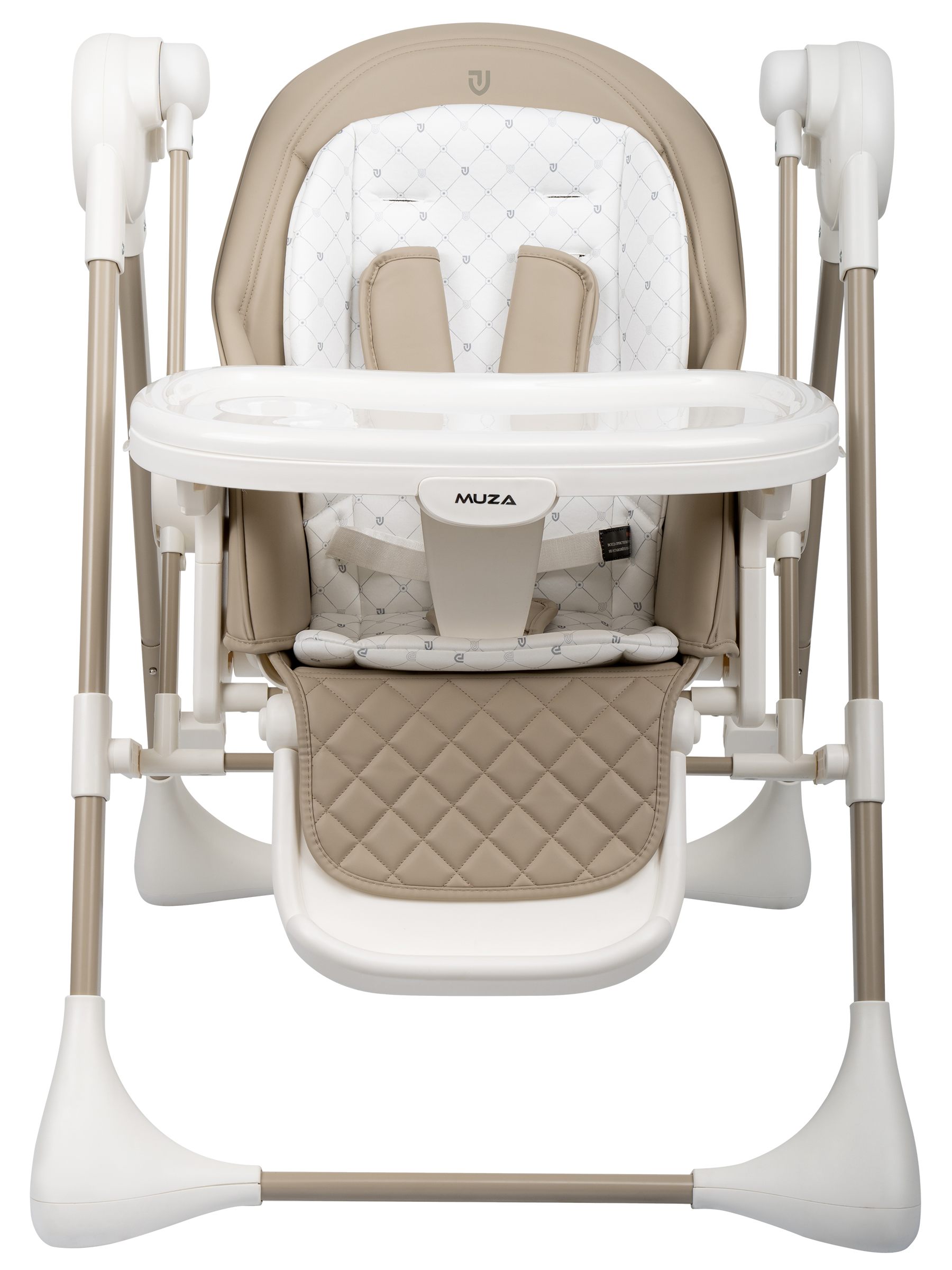 Стульчик для кормления JOVOLA Muza с функцией электрокачели серый - фото 5