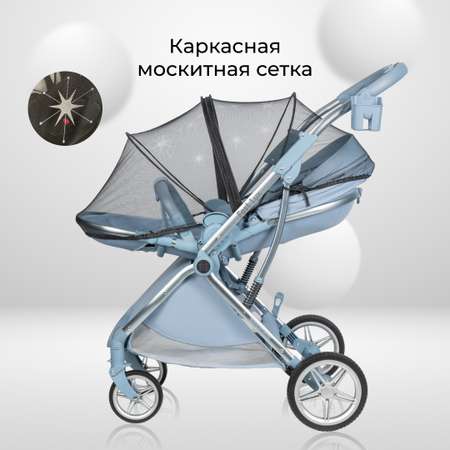 Коляска прогулочная Farfello Fest Lux голубой