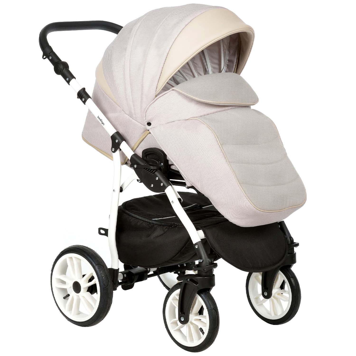 Коляска 2в1 Indigo Indigo 01 бежевый - фото 6