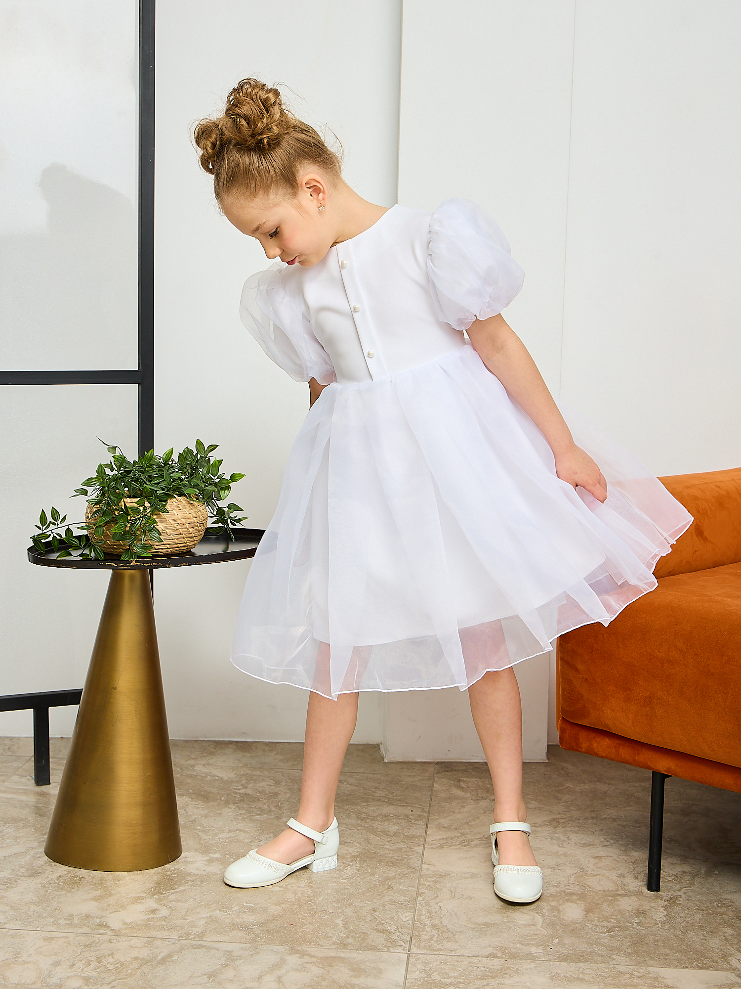 Платье Sofisha kids Plat.organza.white - фото 4