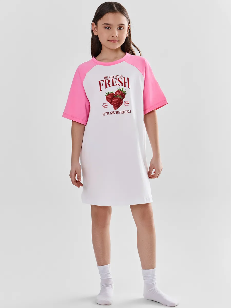 Сорочка ночная Mark Formelle (Марк Формэль) 577730/белый +печать2 - фото 1