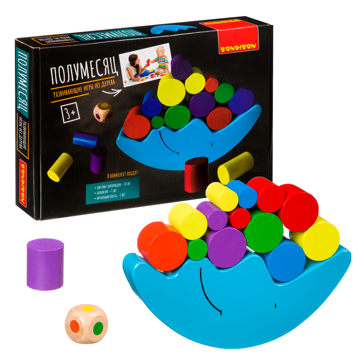 Настольная игра Bondibon балансир деревянный Полумесяц - фото 1