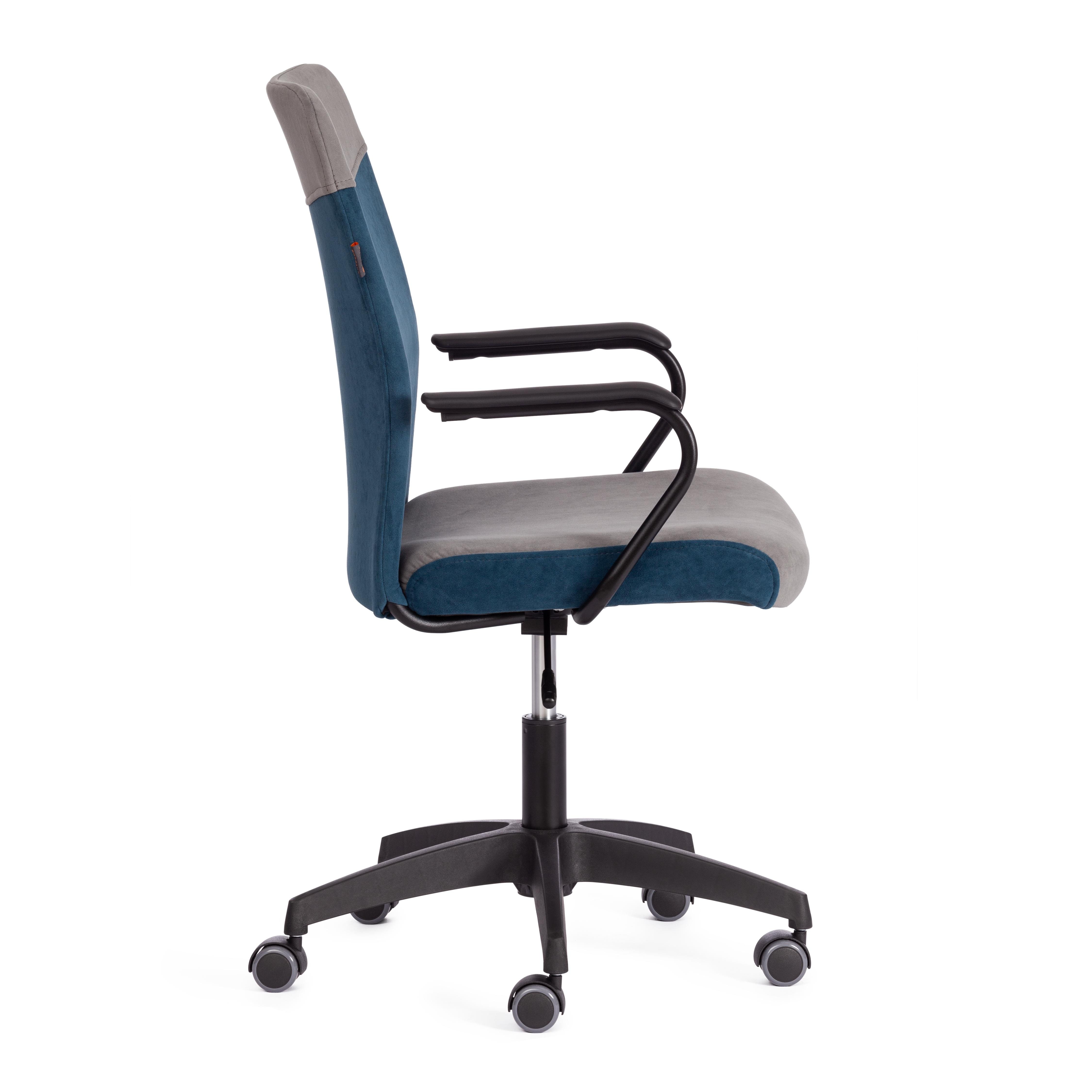 Компьютерное кресло TETCHAIR Флай флок серый синий - фото 3