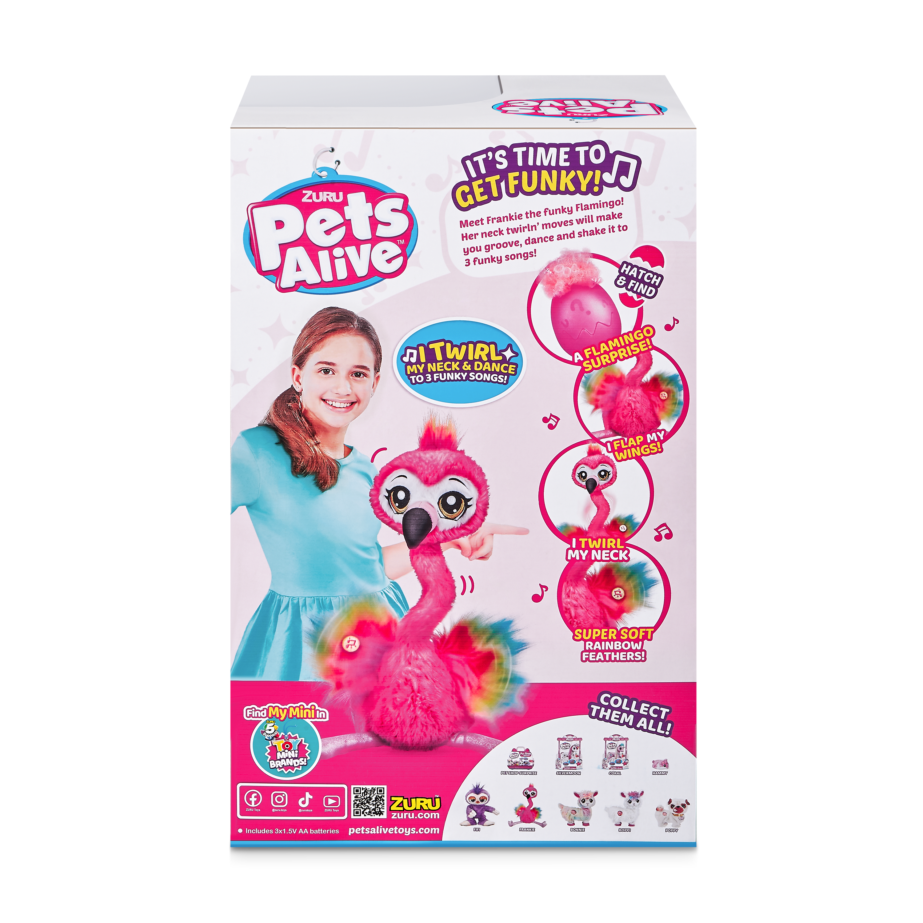 Игрушка мягкая Zuru Pets Alive фламинго - фото 11