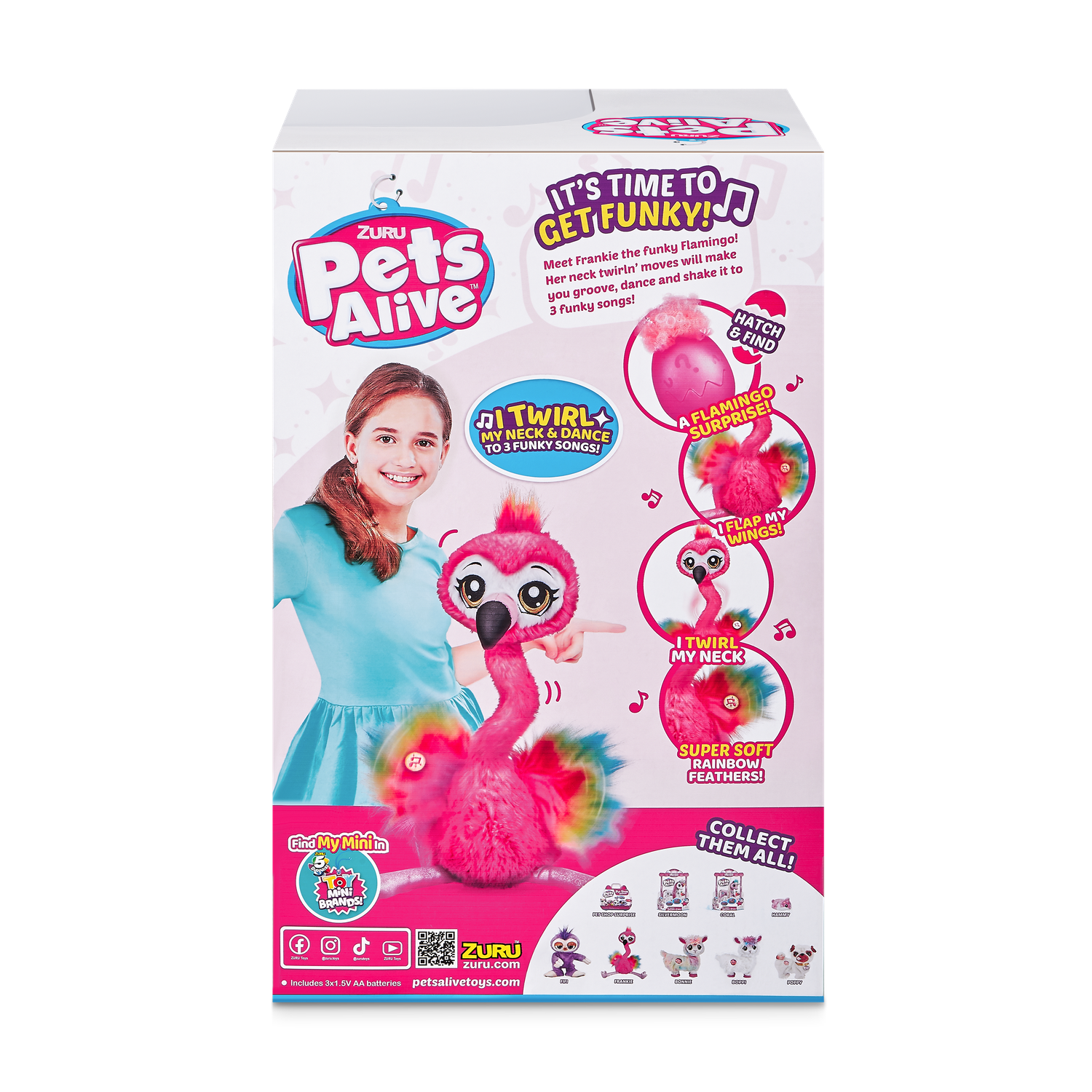 Мягкая игрушка Zuru Pets Alive фламинго Фрэнки Фанки - фото 11