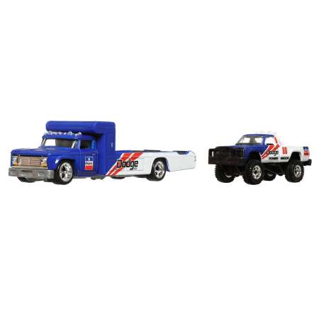 Машинка Hot Wheels премиальная с транспортером 80 Dodge Macho Power Wagon HKF38
