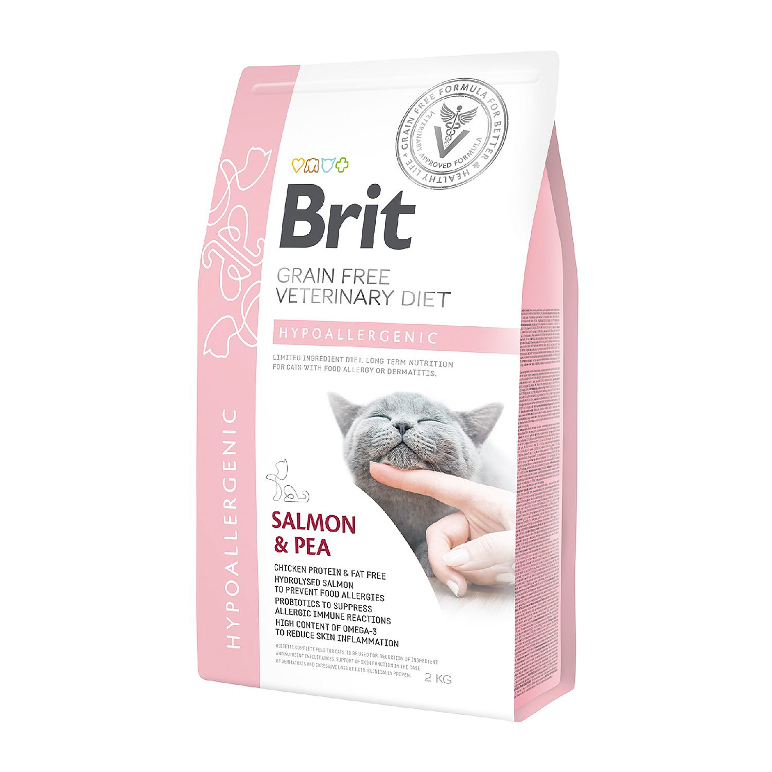 Корм для кошек Brit 2кг Veterinary Diet Hypoallergenic беззерновой лосось - фото 1