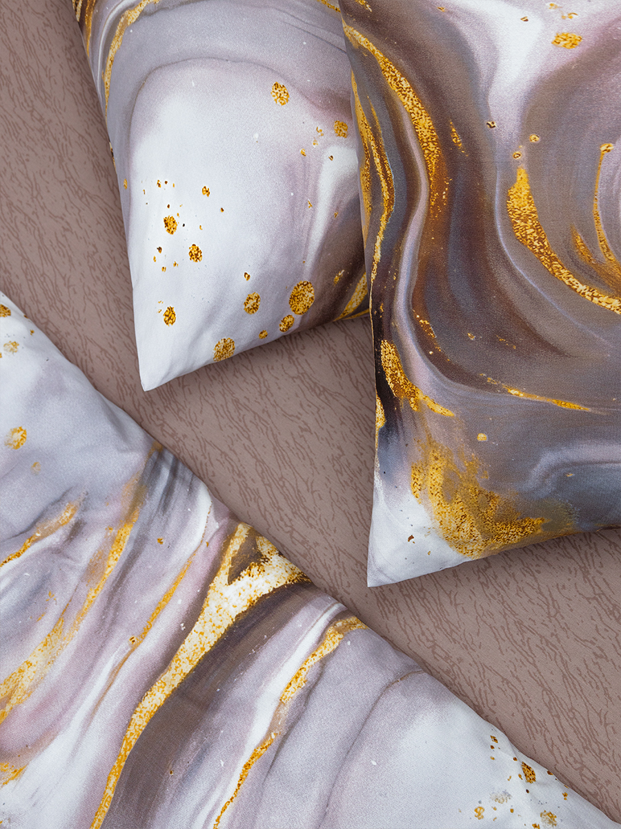 Комплект постельного белья для SNOFF Вэйв сатин евро 4 предм. - фото 4