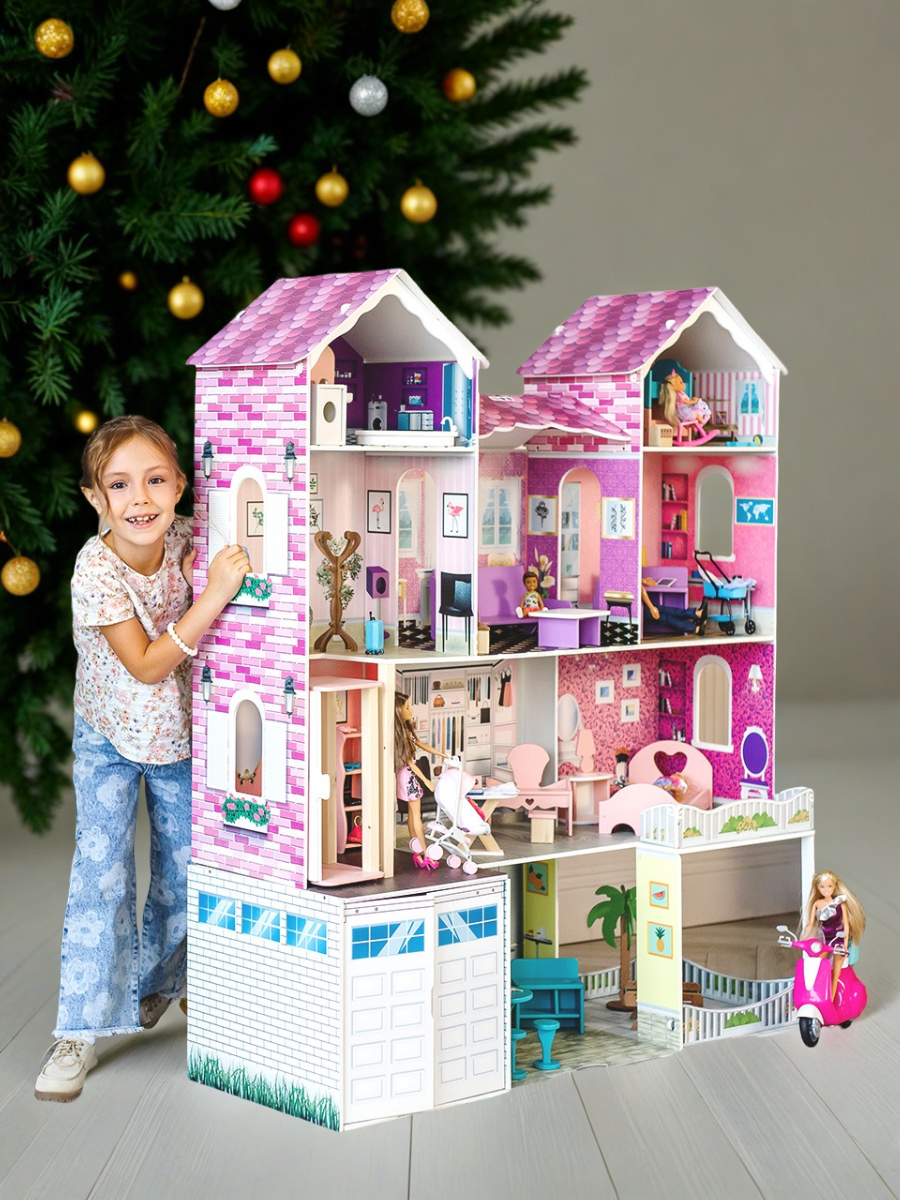 Домик для кукол PAREMO 134 см с мебелью PD318-17 - фото 1