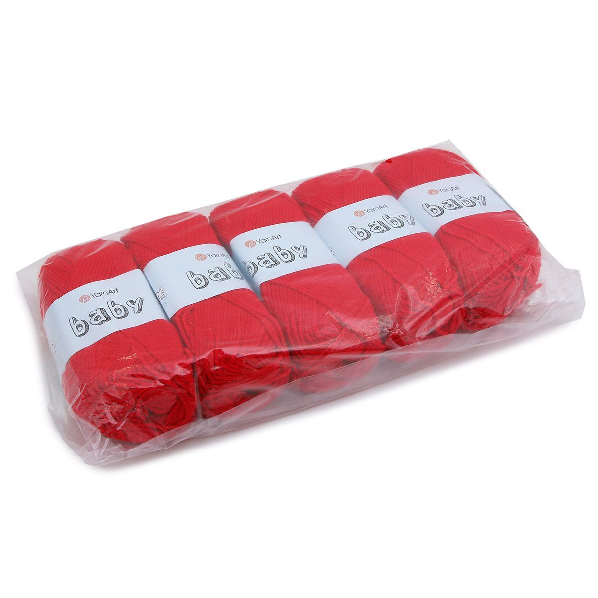 Пряжа для вязания YarnArt Baby 50 гр 150 м акрил мягкая детская 5 мотков 156 красный - фото 10