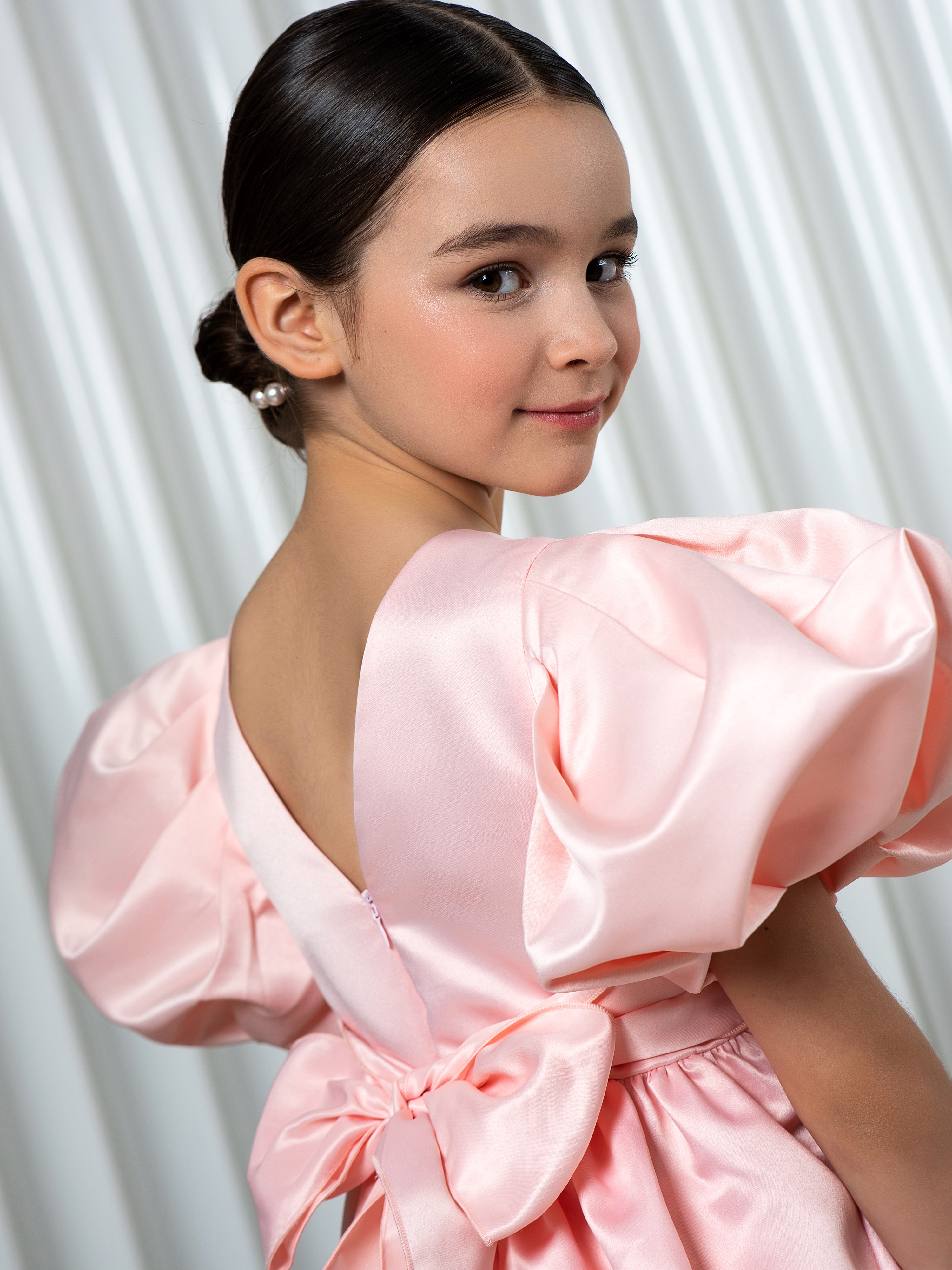 Платье LisaWeta D-143 розовый персик - фото 3