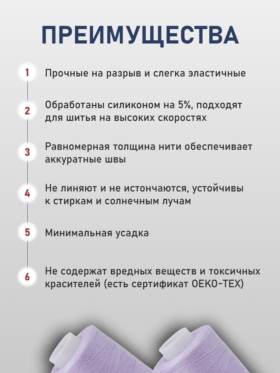 Нитки для шитья 40/2 Bestex 10шт цв К306 - фото 3