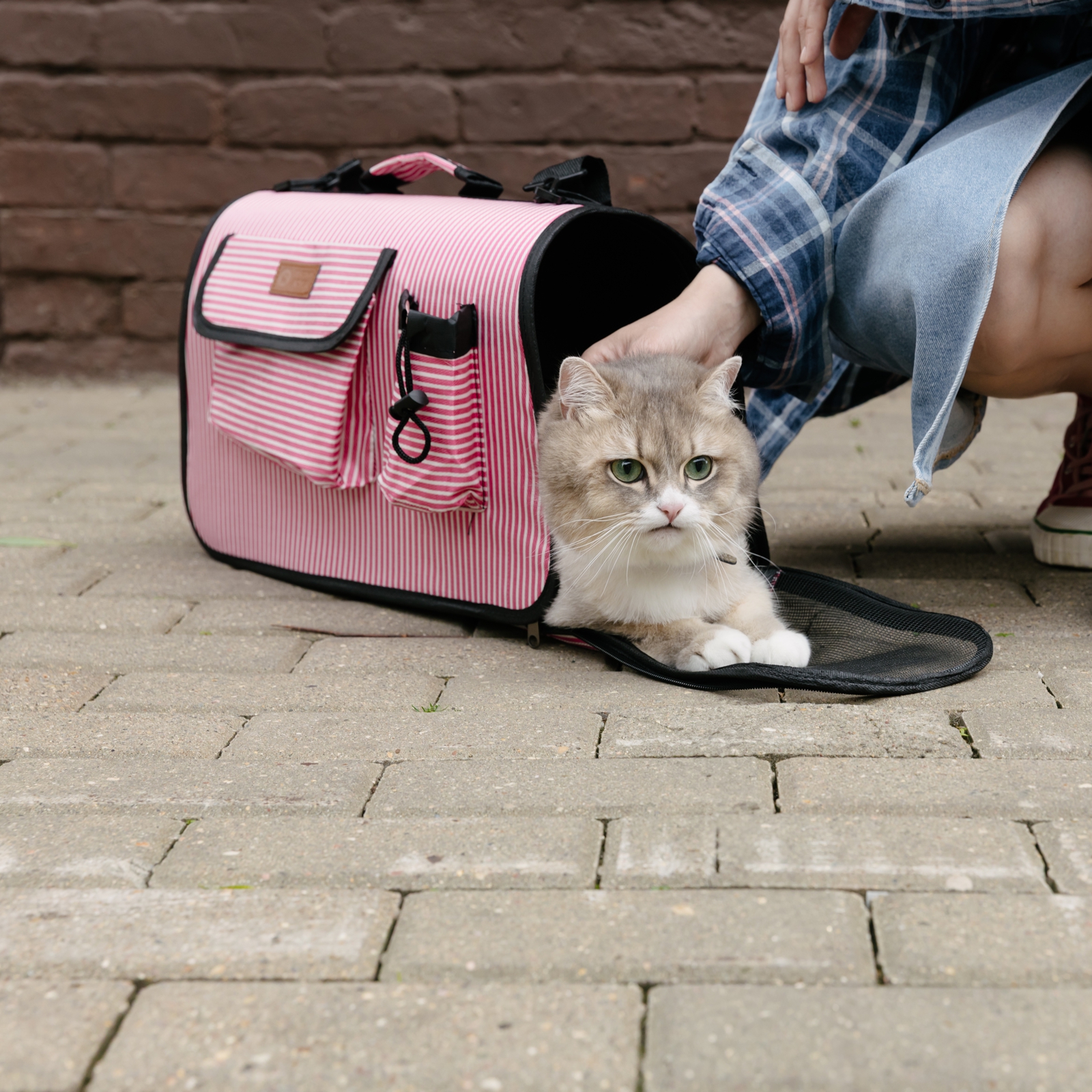 Сумка-переноска для животных Не один дома Holiday pink 40*27*21см розовый - фото 9