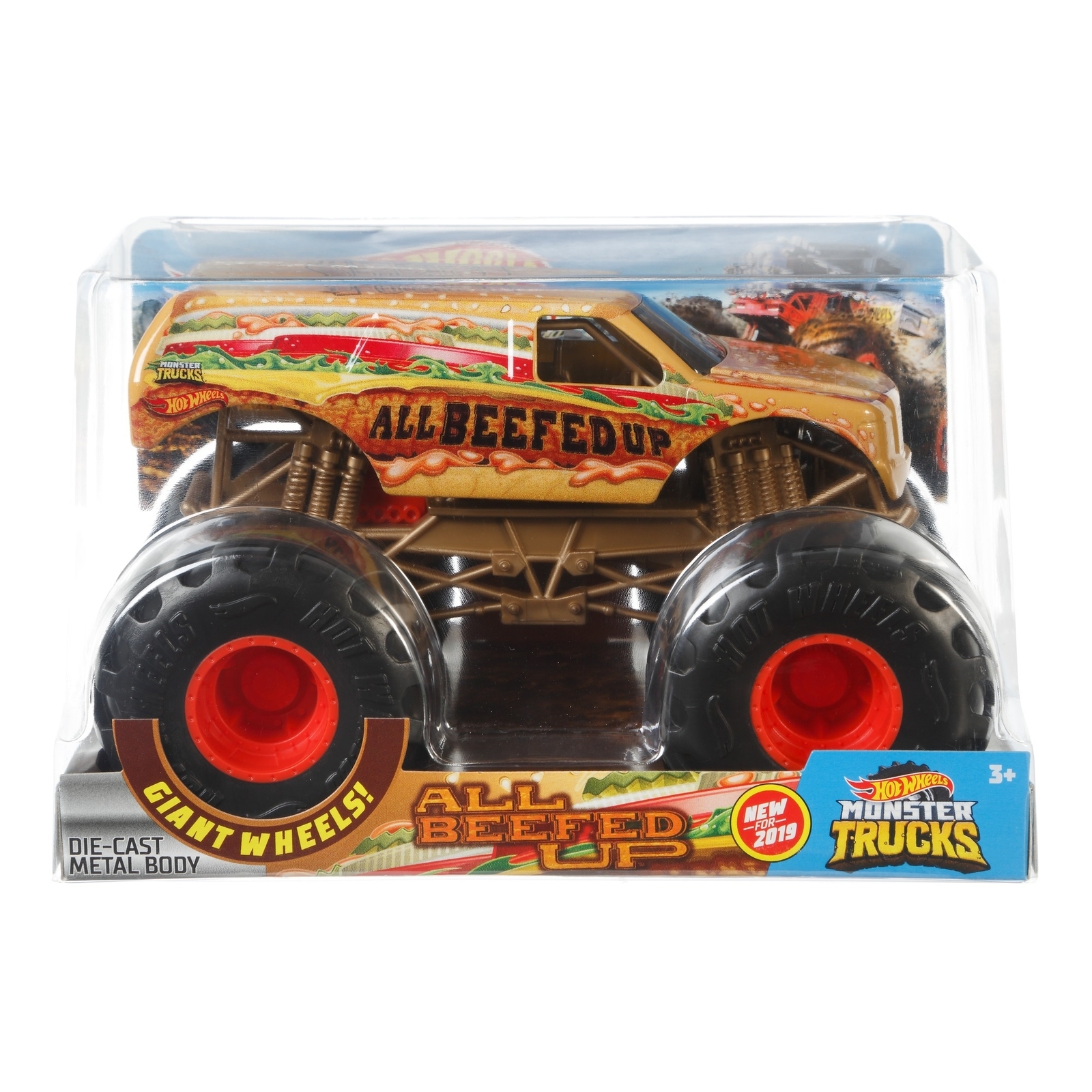 Автомобиль Hot Wheels Monster Tracks Олл Бифид Апп 1:24 FYJ83/GBV41 - фото 2