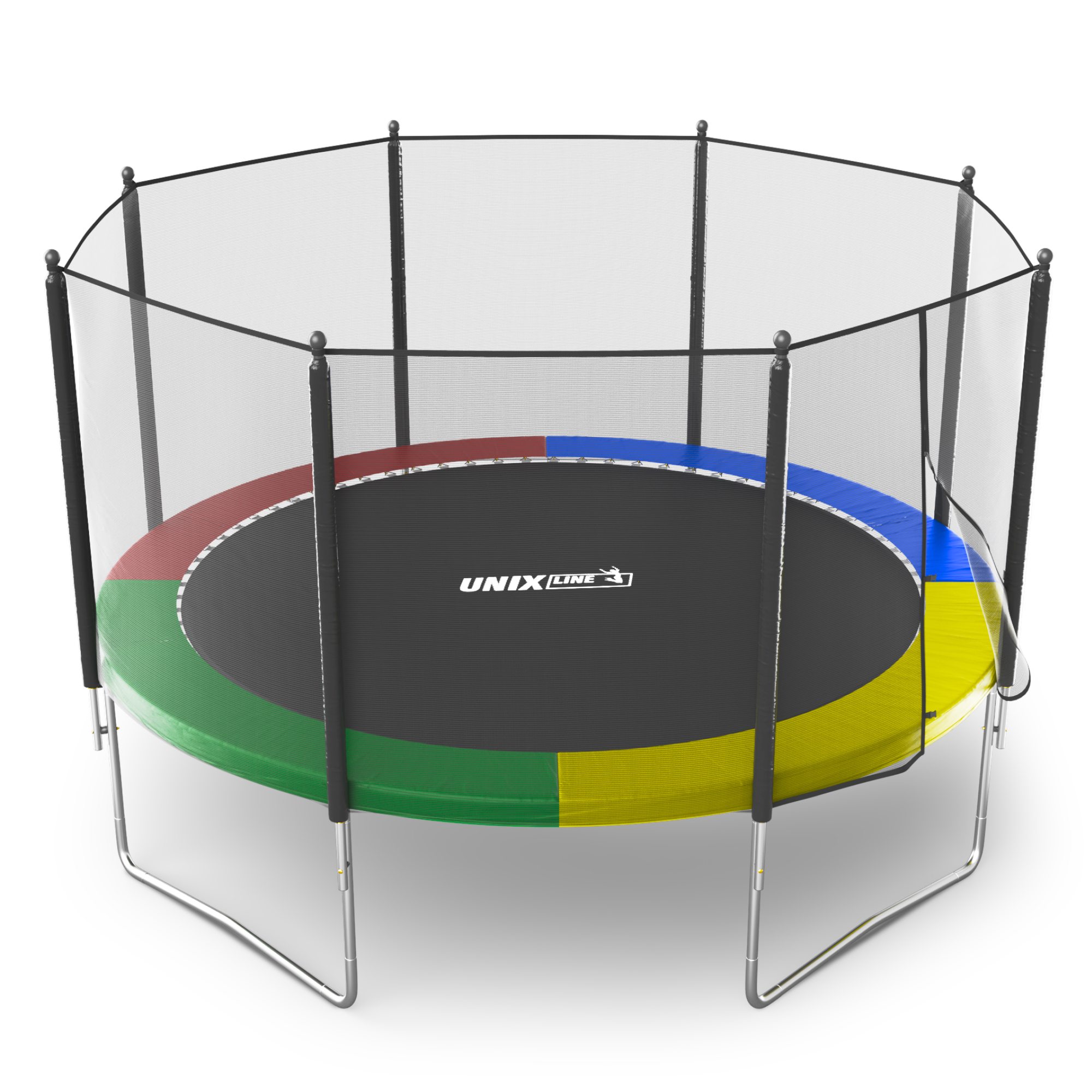 Батут каркасный Simple 12 ft UNIX line Color с внешней защитной сеткой общий диаметр 366 см до 150 кг - фото 19