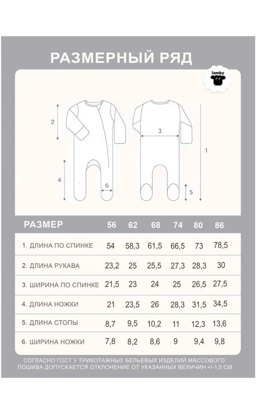 Комбинезон 3 шт Lamby Слипы3рубчикКофе - фото 9