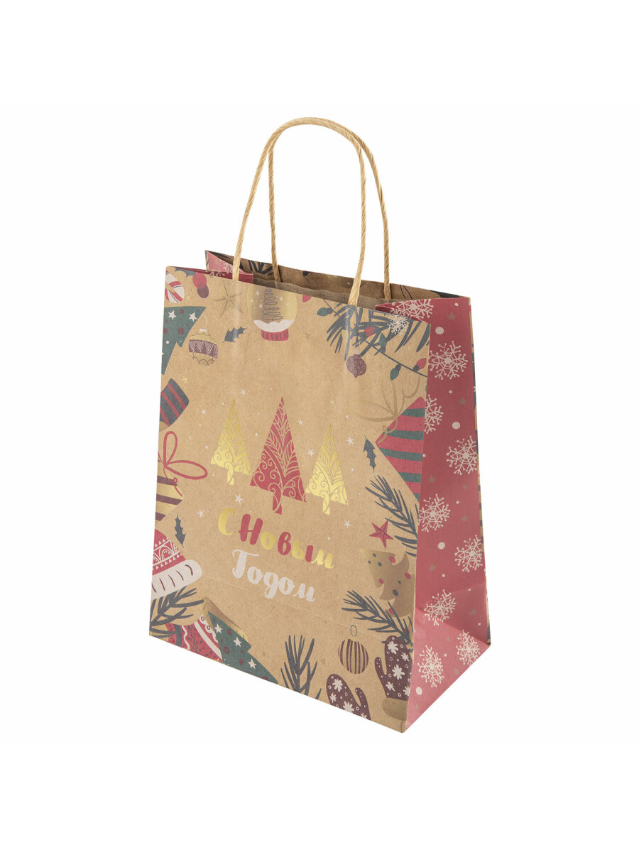 Пакет новогодний подарочный Золотая сказка набор 10 штуки Merry Christmas - фото 2