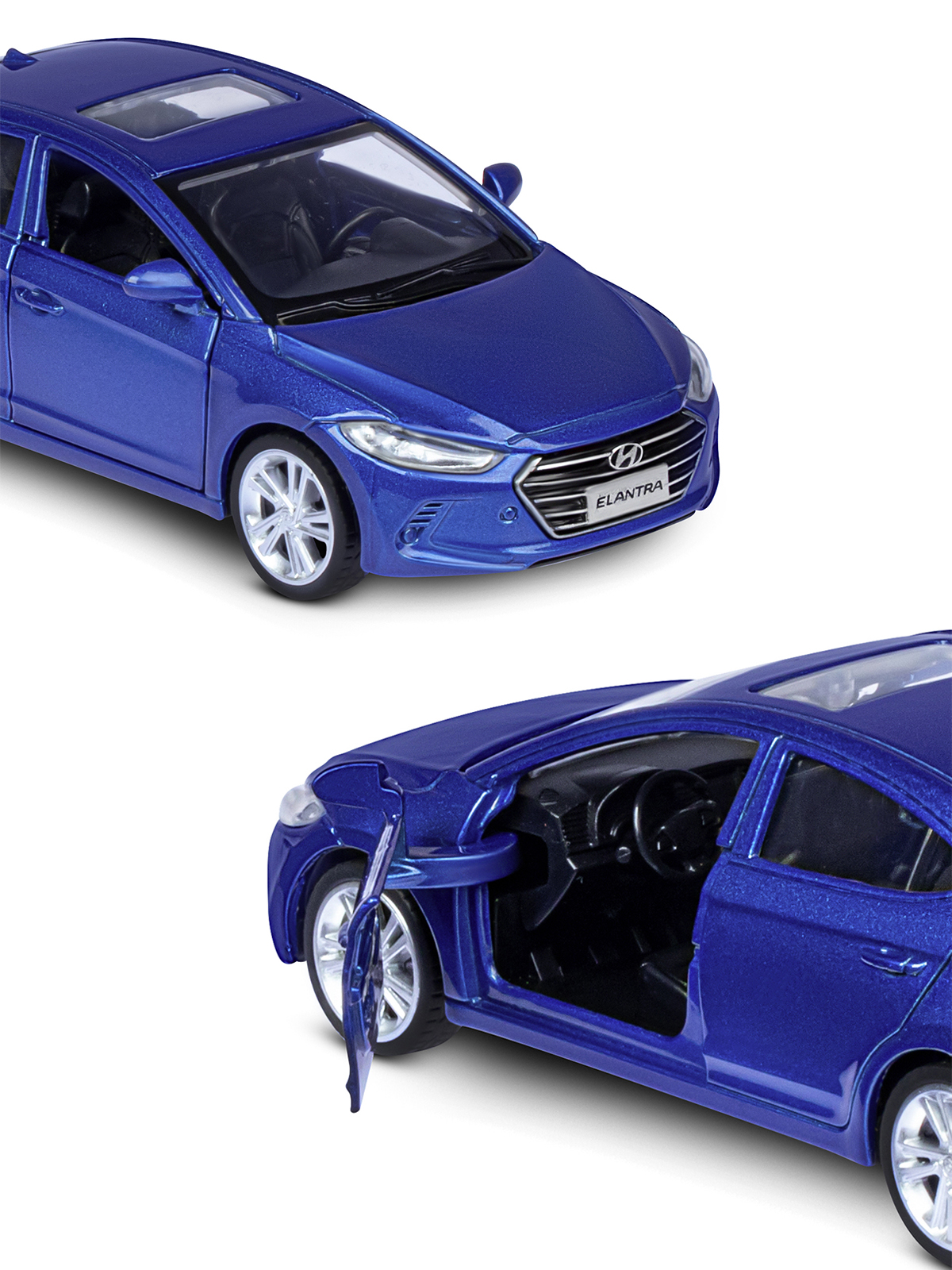 Автомобиль АВТОпанорама Hyundai Elantra 1:40 синий JB1251439 - фото 8