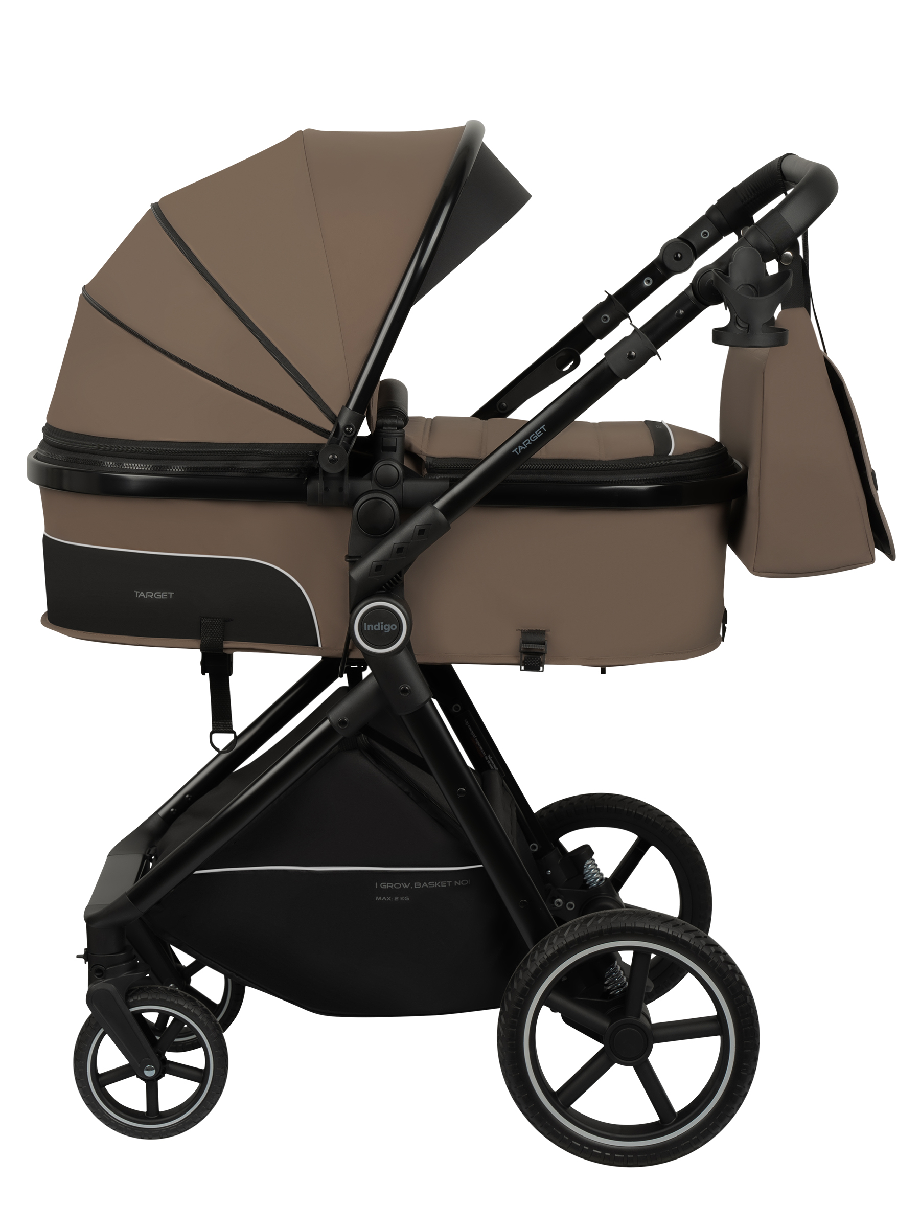 Коляска трансформер Indigo TARGET 3в1 темно-бежевый - фото 19