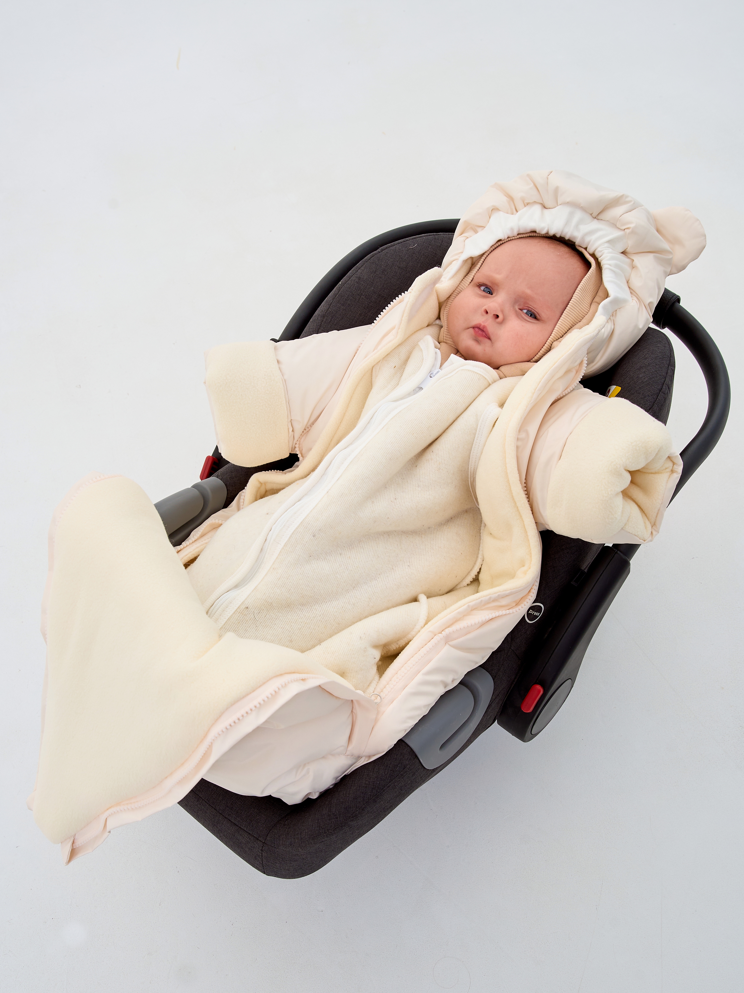 Конверт в коляску Осьминожка Мишки бежевый - фото 6