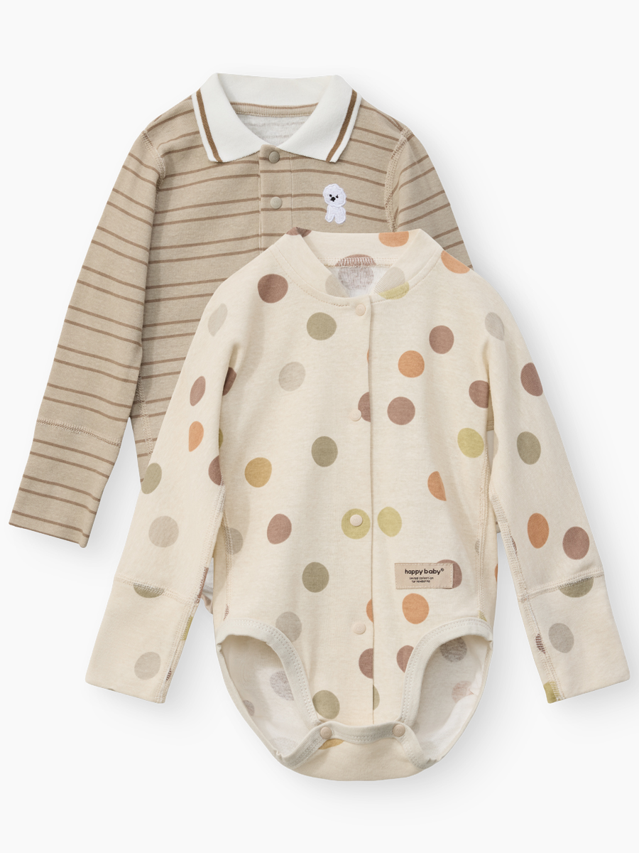 Боди 2 шт Happy Baby 90166-0_milky beige - фото 1