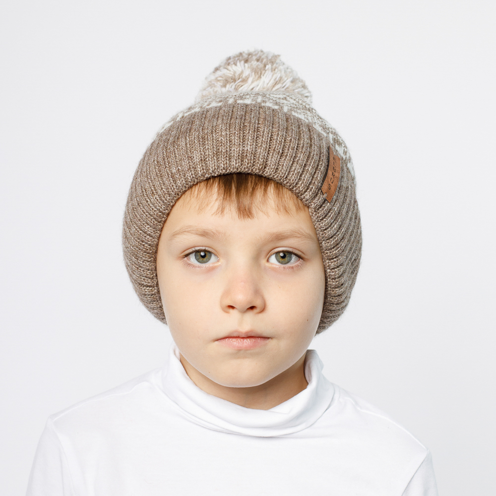 Шапка Bai FAMILY SHE-002коричневый с белым - фото 1