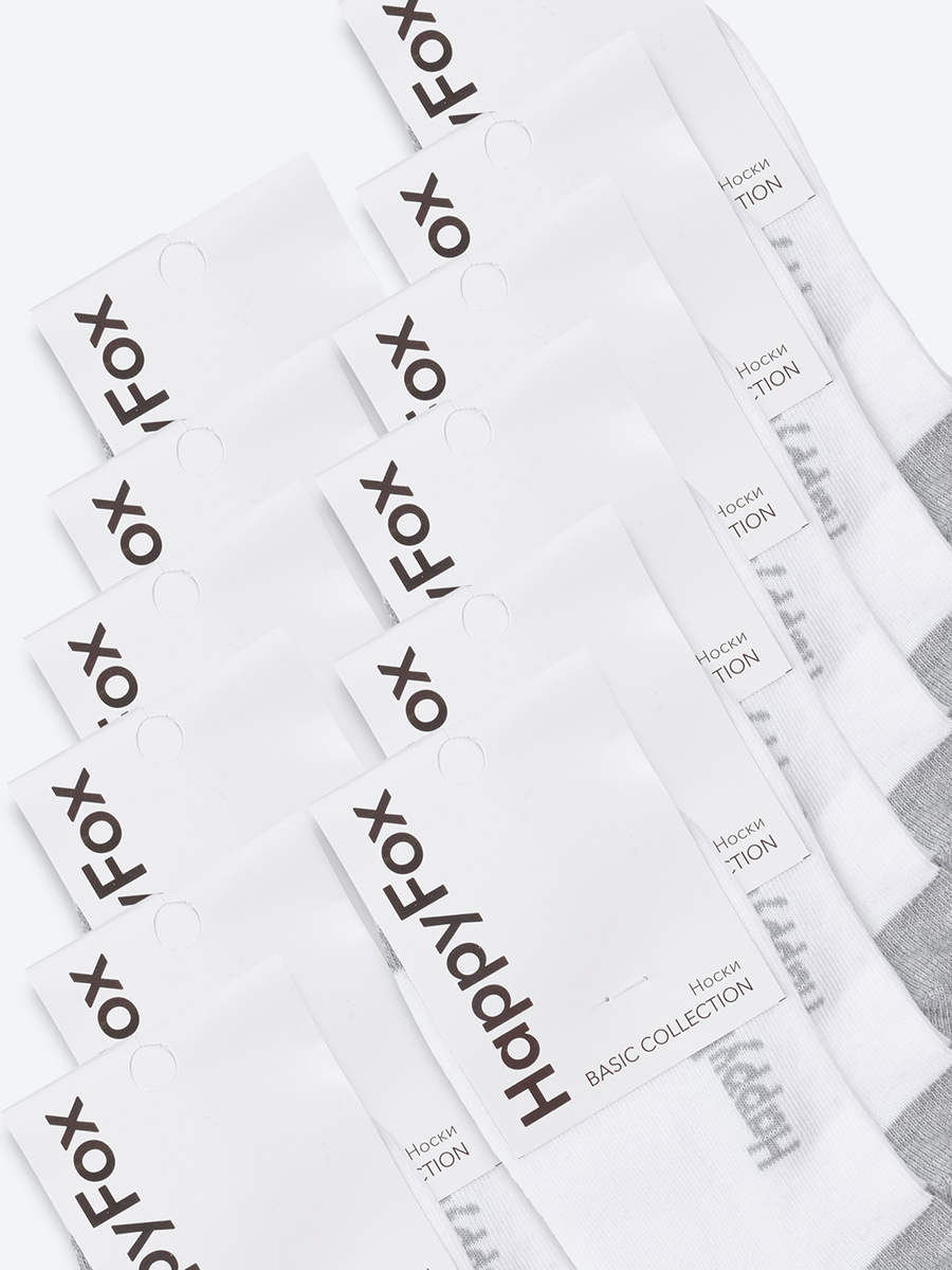 Носки 12 пар HappyFox HFET2001NBсв.серыймеланж.12 - фото 7