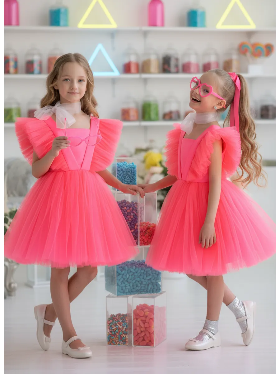 Платье LELUkids 123.41.86к/неон - фото 2