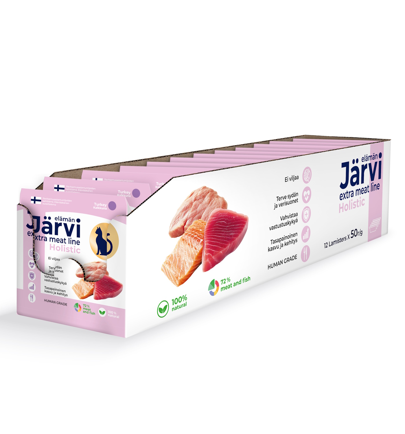 Корм для кошек и котят Jarvi Extra meat line мясные волокна из индейки в желе 50г - фото 2